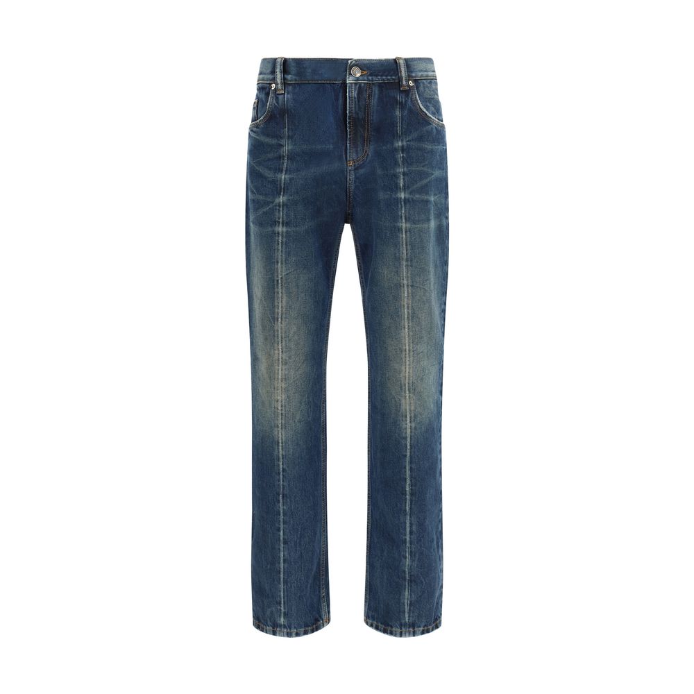 Versace Blue Cotton Straight-Leg Men's Jeans