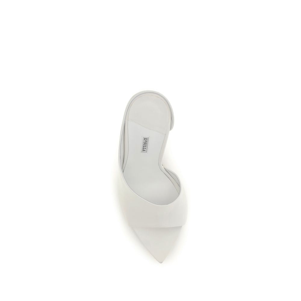 LE SILLA White Calf Leather Bos Taurus Stiletto Heel Women's Sandals