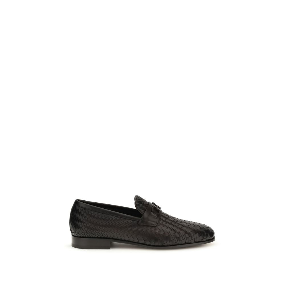 Ferragamo Brown Calf Leather Bos Taurus Slip-On Men's Loafers