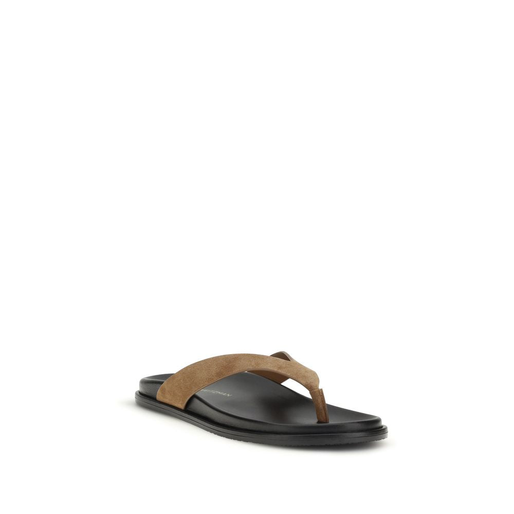 Stuart Weitzman Multicolor Calf Leather Bos Taurus Flip-Flop Women's Sandals