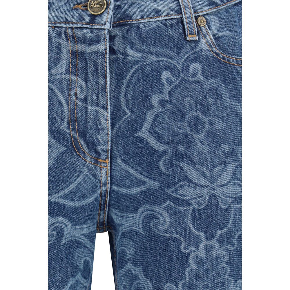 Etro Blue Cotton Flared Women's Jeans