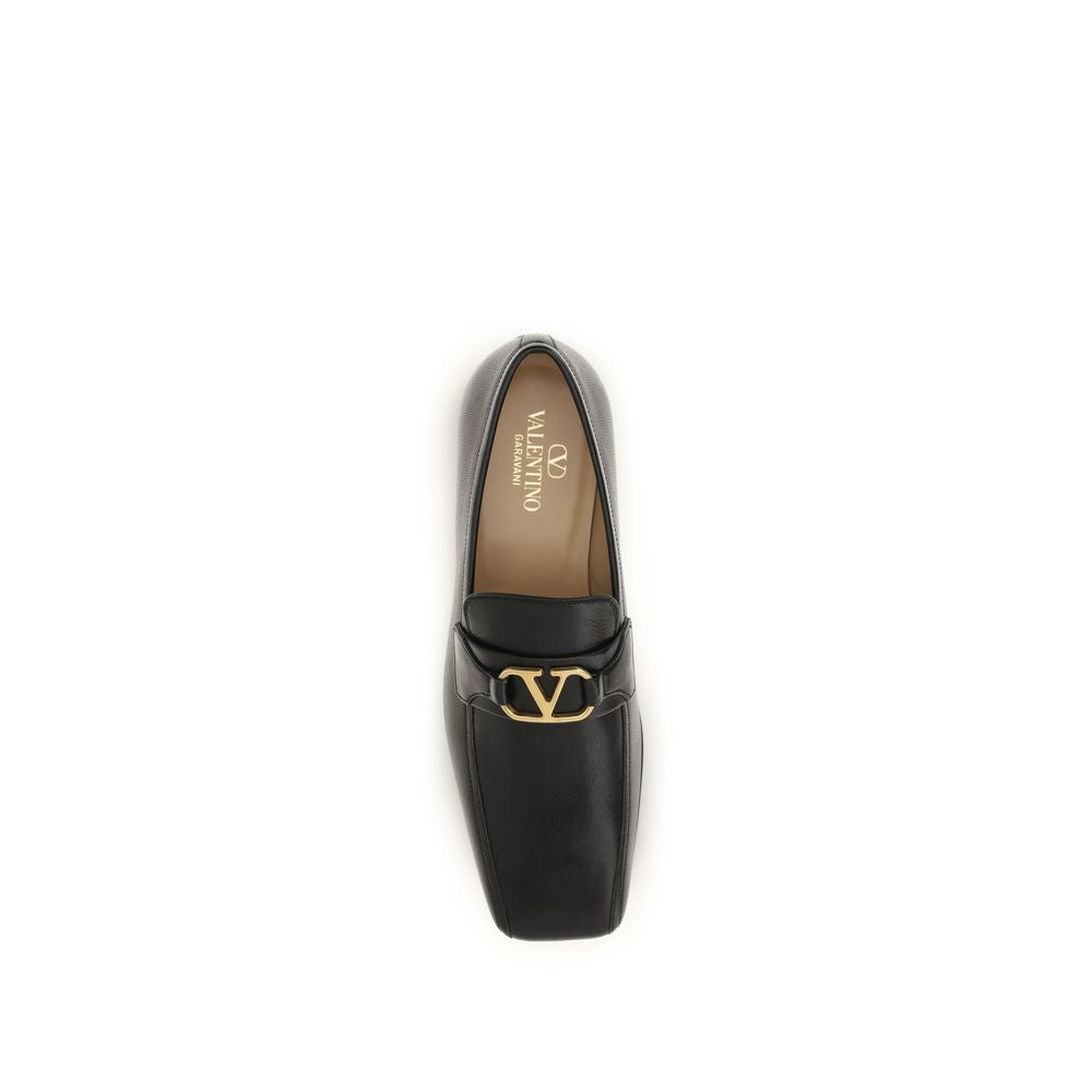 Valentino Garavani Black Goatskin Slip-On Men's Loafers