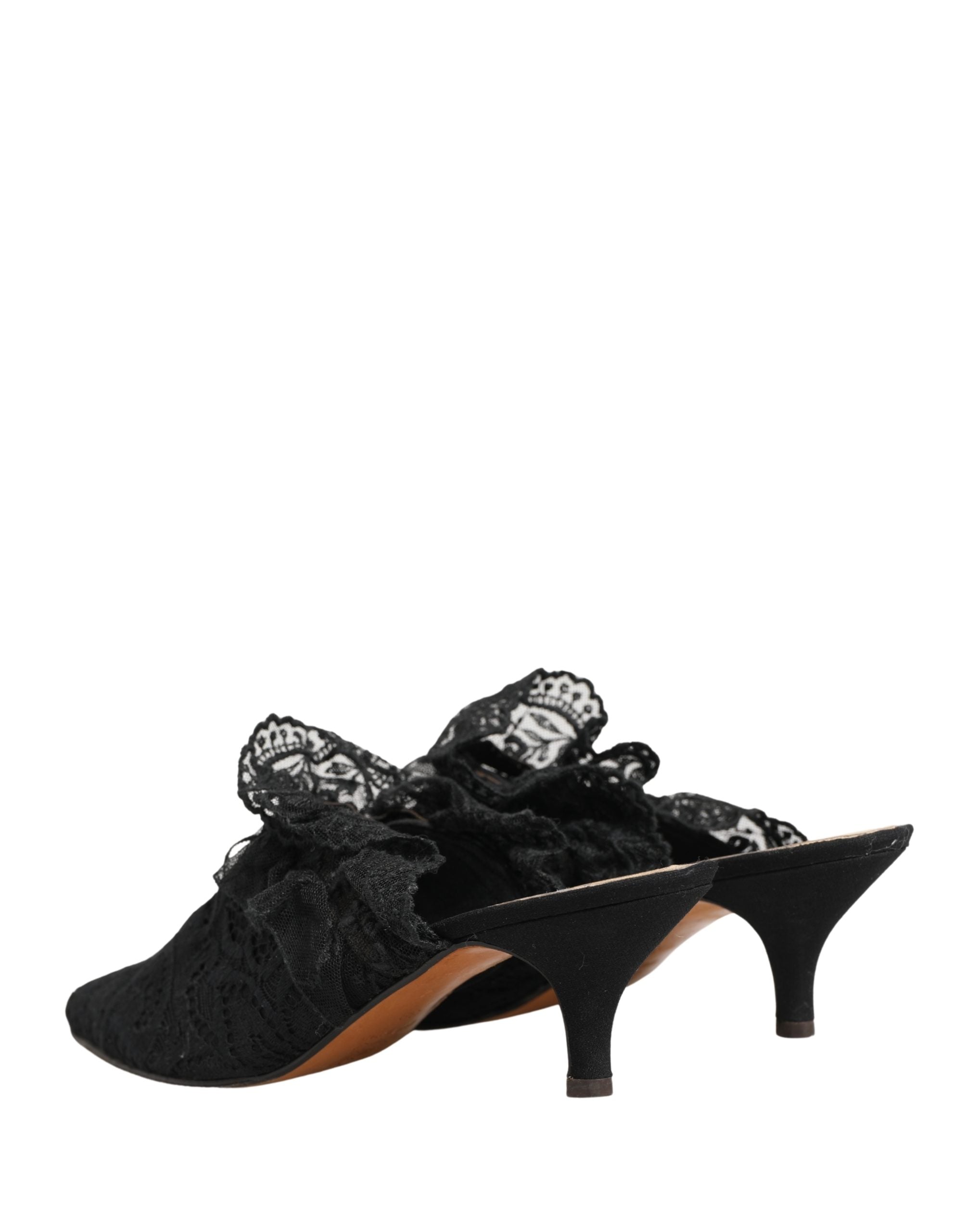 Dolce & Gabbana Black Lace Heels Sandals Women's Shoes (Pre-Owned)