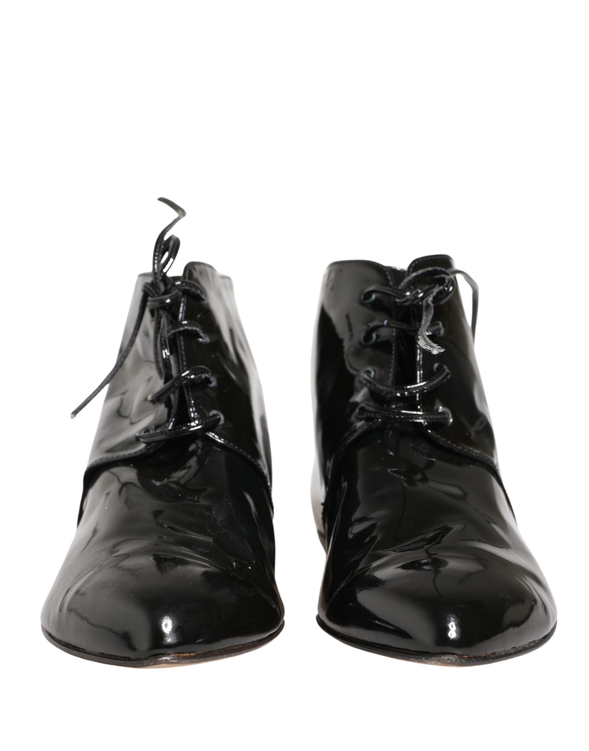 Dolce & Gabbana Black Leather AnkleBoots Women's Shoes (Pre-Owned)