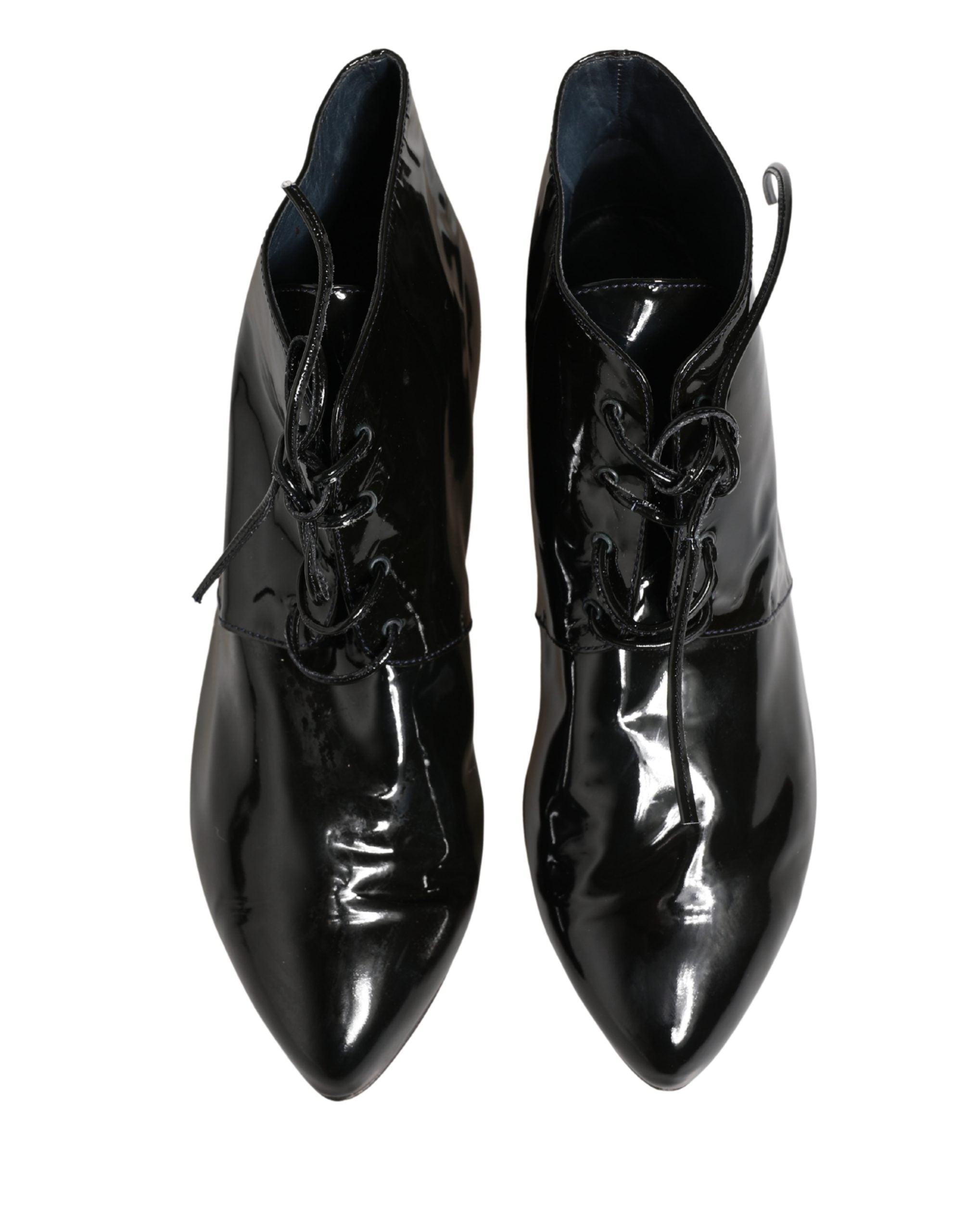 Dolce & Gabbana Black Leather AnkleBoots Women's Shoes (Pre-Owned)