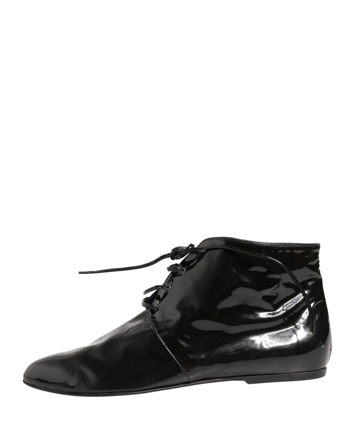Dolce & Gabbana Black Leather AnkleBoots Women's Shoes (Pre-Owned)