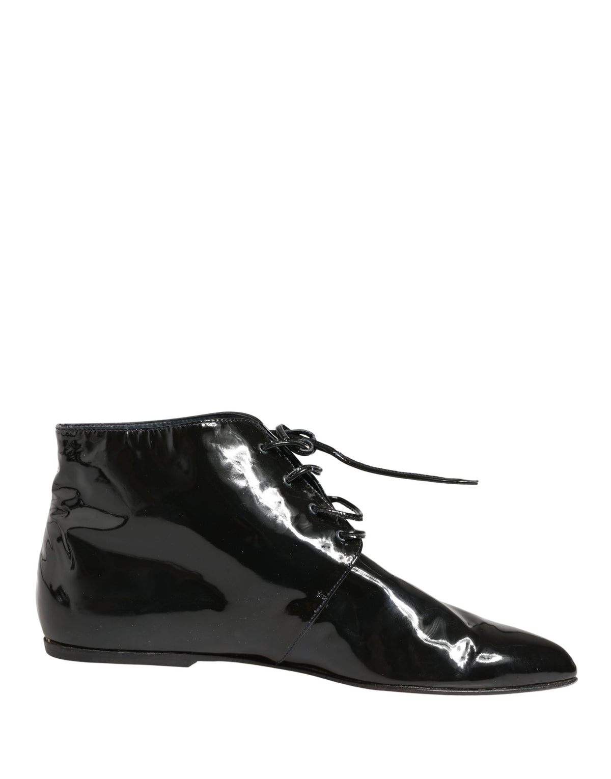 Dolce & Gabbana Black Leather AnkleBoots Women's Shoes (Pre-Owned)