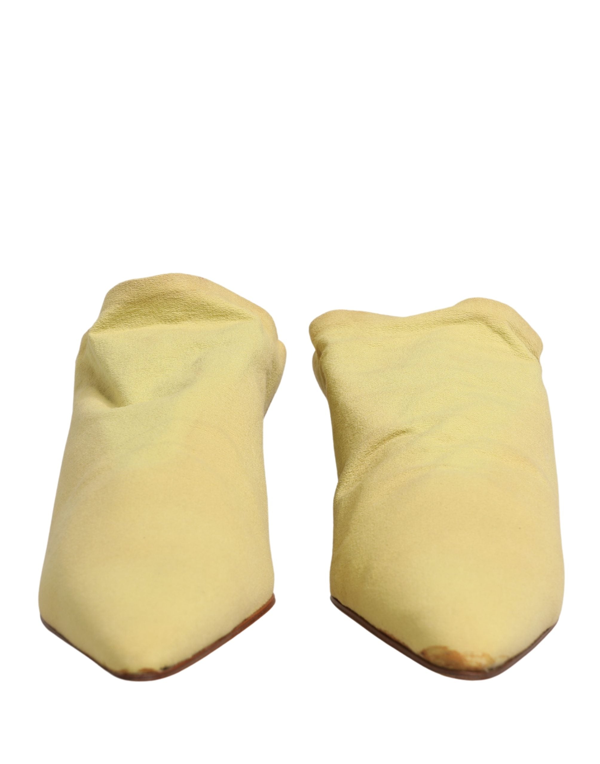 Dolce & Gabbana Yellow Suede Heel Mule Women's Shoes (Pre-Owned)