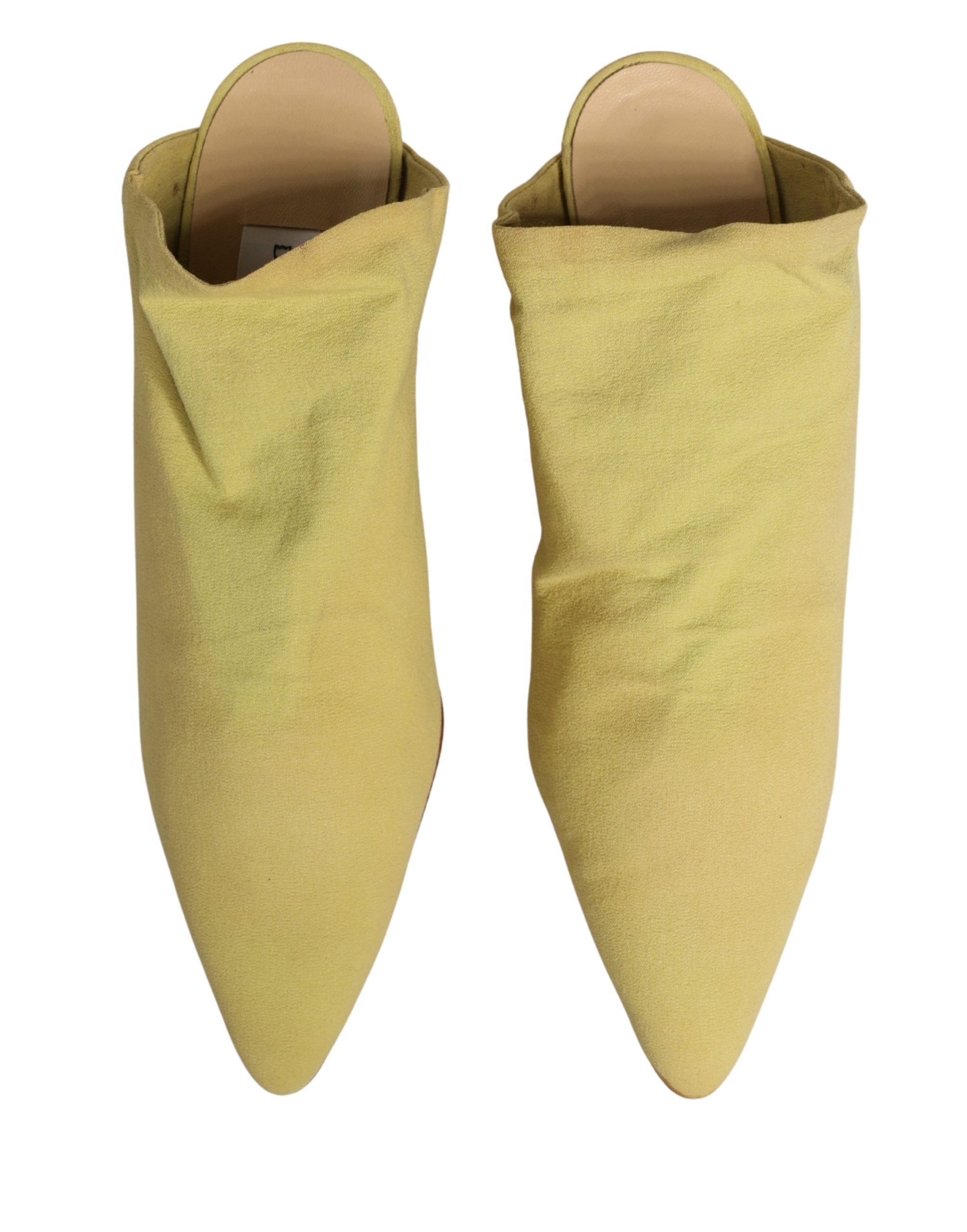 Dolce & Gabbana Yellow Suede Heel Mule Women's Shoes (Pre-Owned)