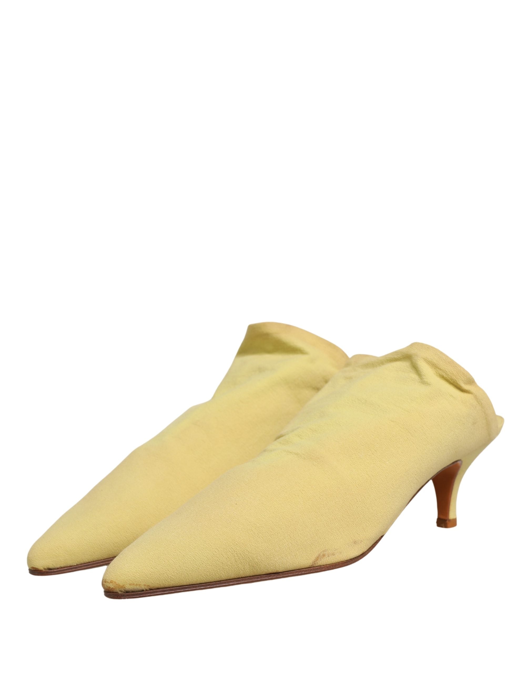 Dolce & Gabbana Yellow Suede Heel Mule Women's Shoes (Pre-Owned)