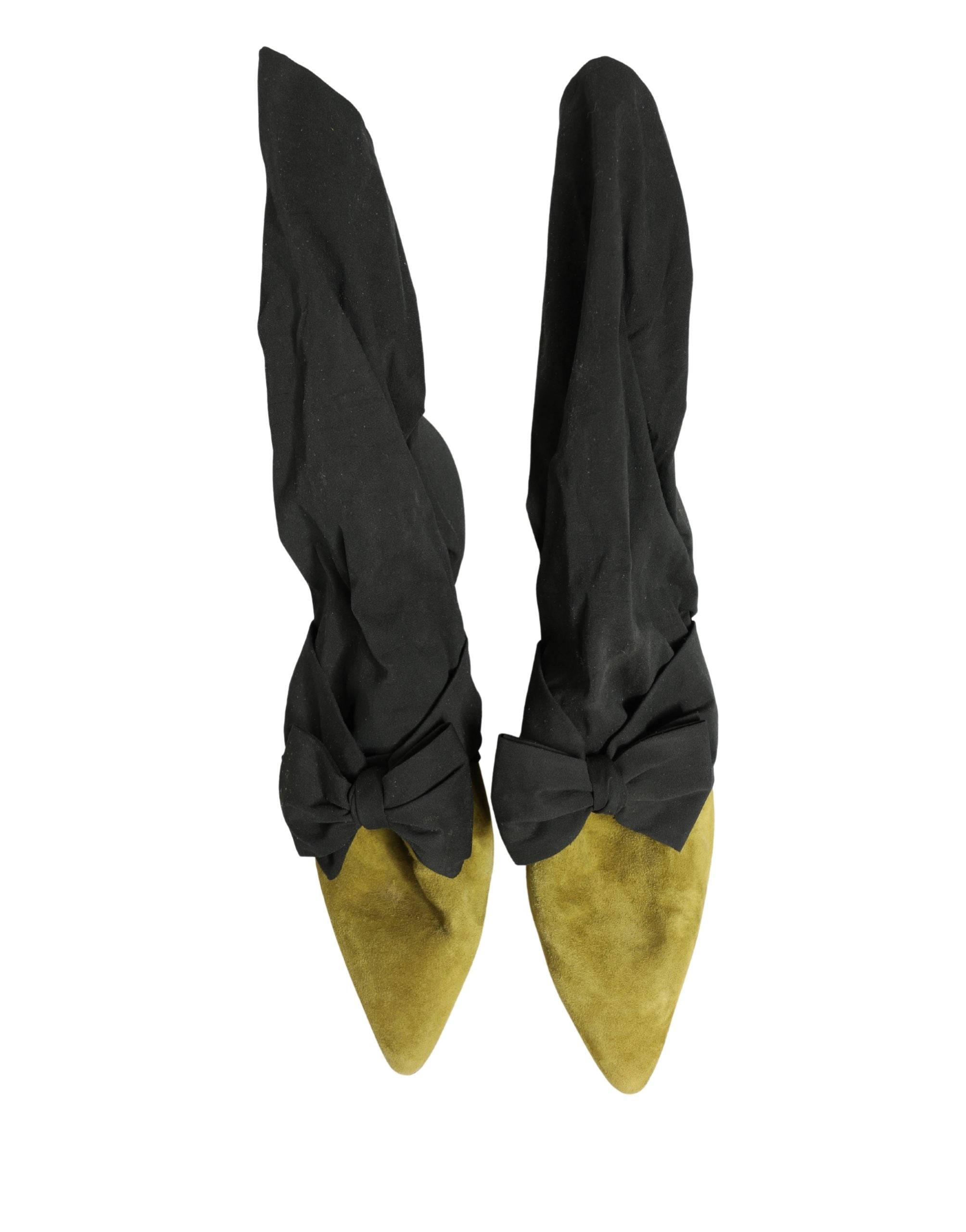 Dolce & Gabbana Black Yellow Suede Boots Women's Shoes (Pre-Owned)