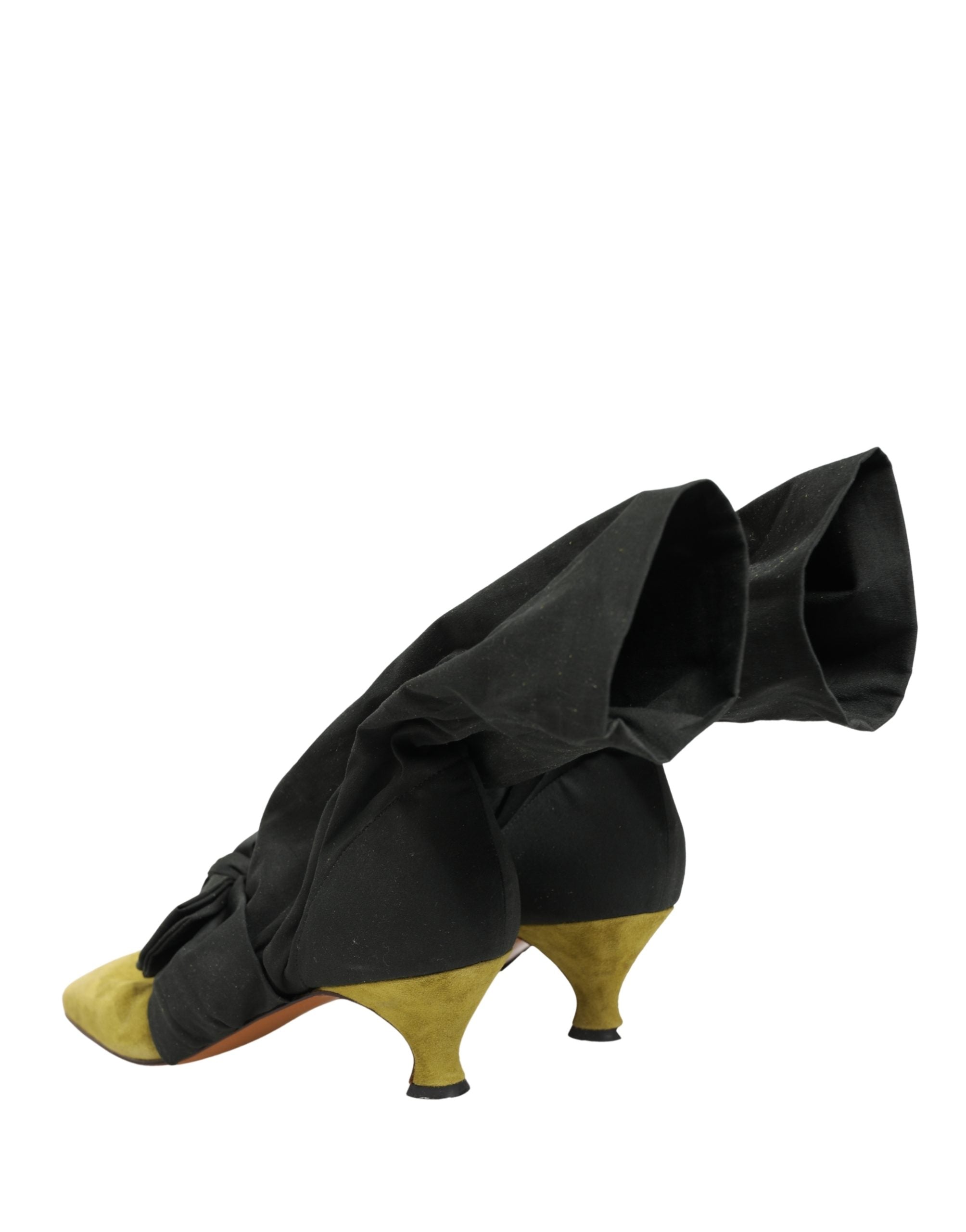 Dolce & Gabbana Black Yellow Suede Boots Women's Shoes (Pre-Owned)