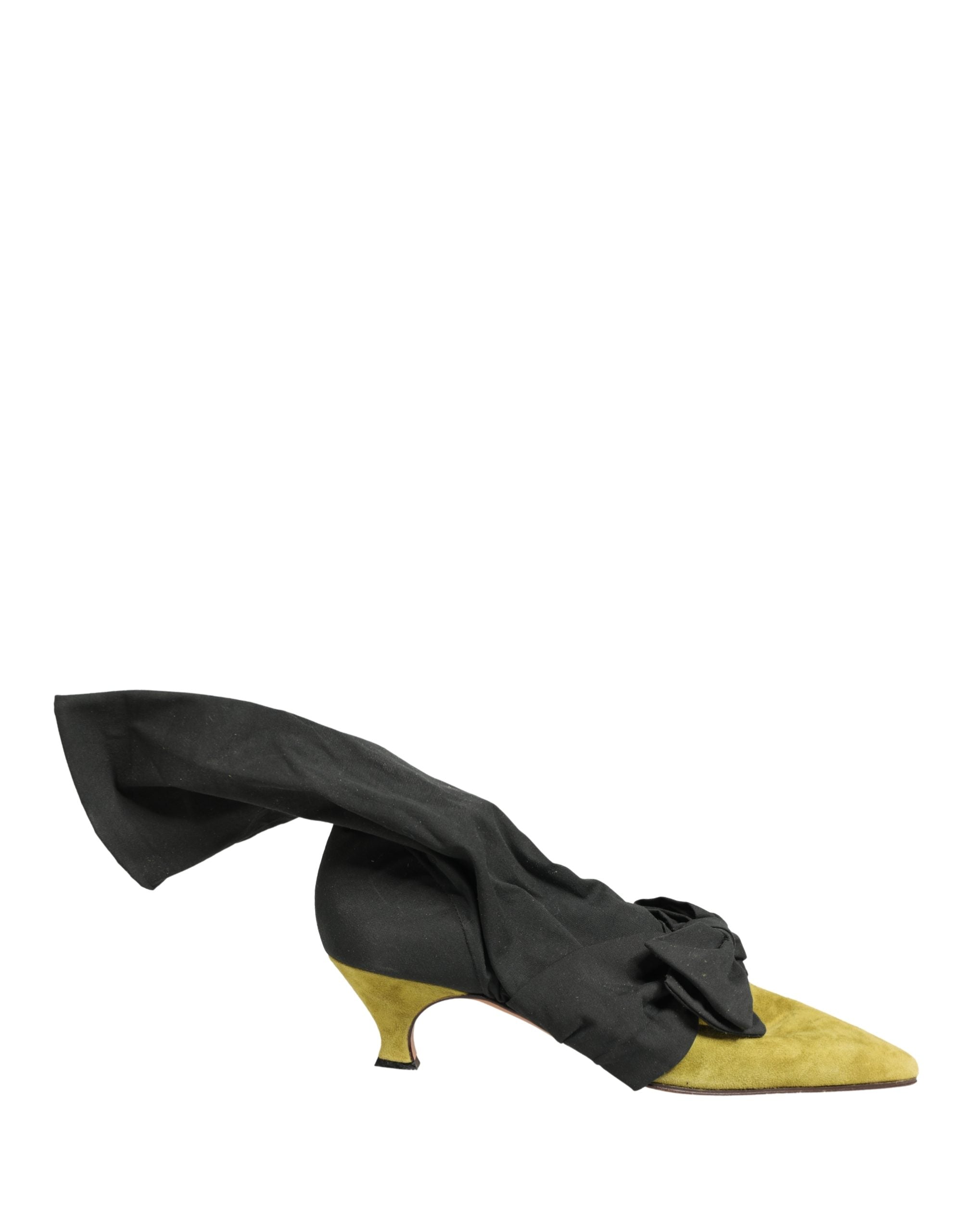 Dolce & Gabbana Black Yellow Suede Boots Women's Shoes (Pre-Owned)
