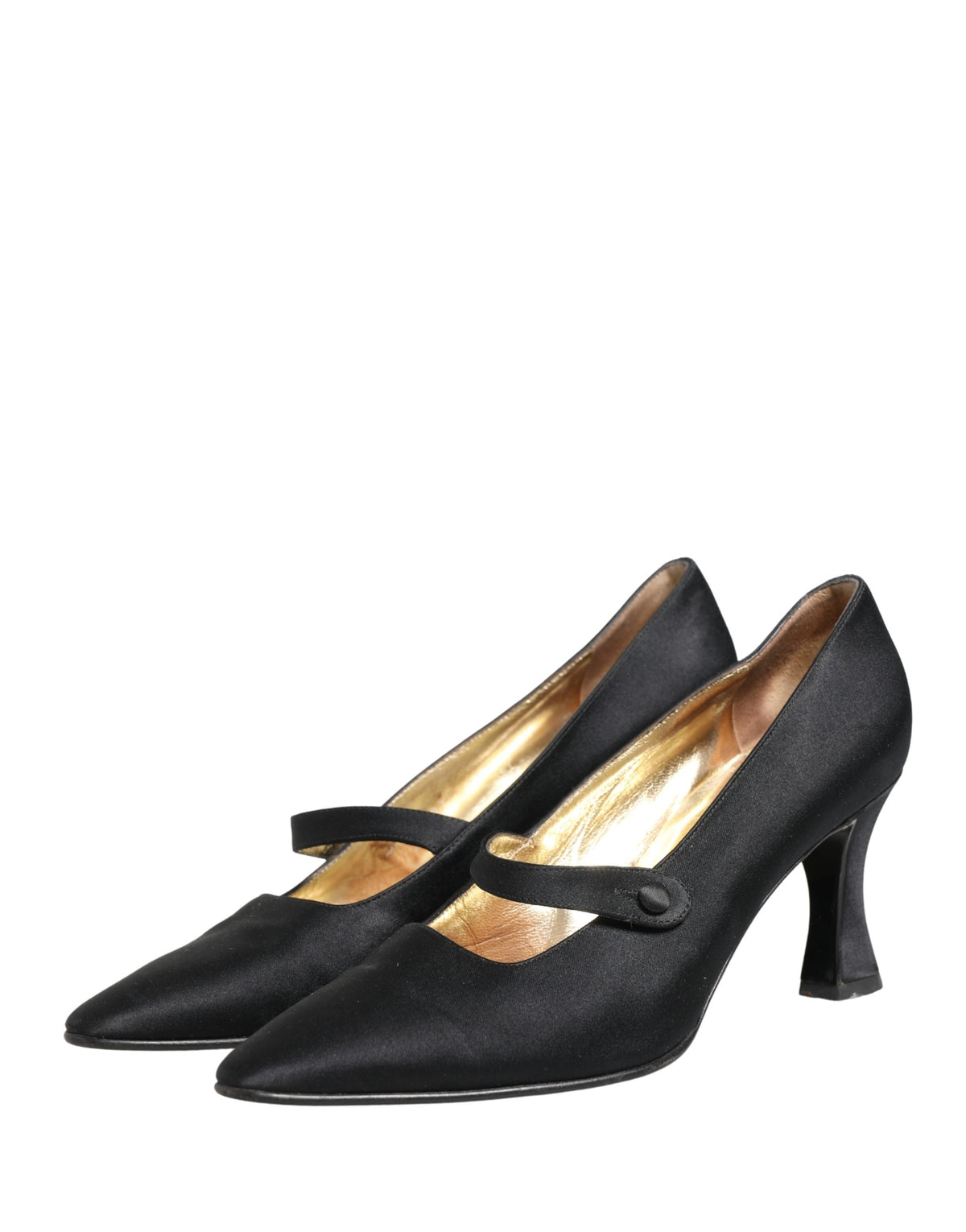 Dolce & Gabbana Black Satin Mary Jane Pumps Women's Shoes (Pre-Owned)