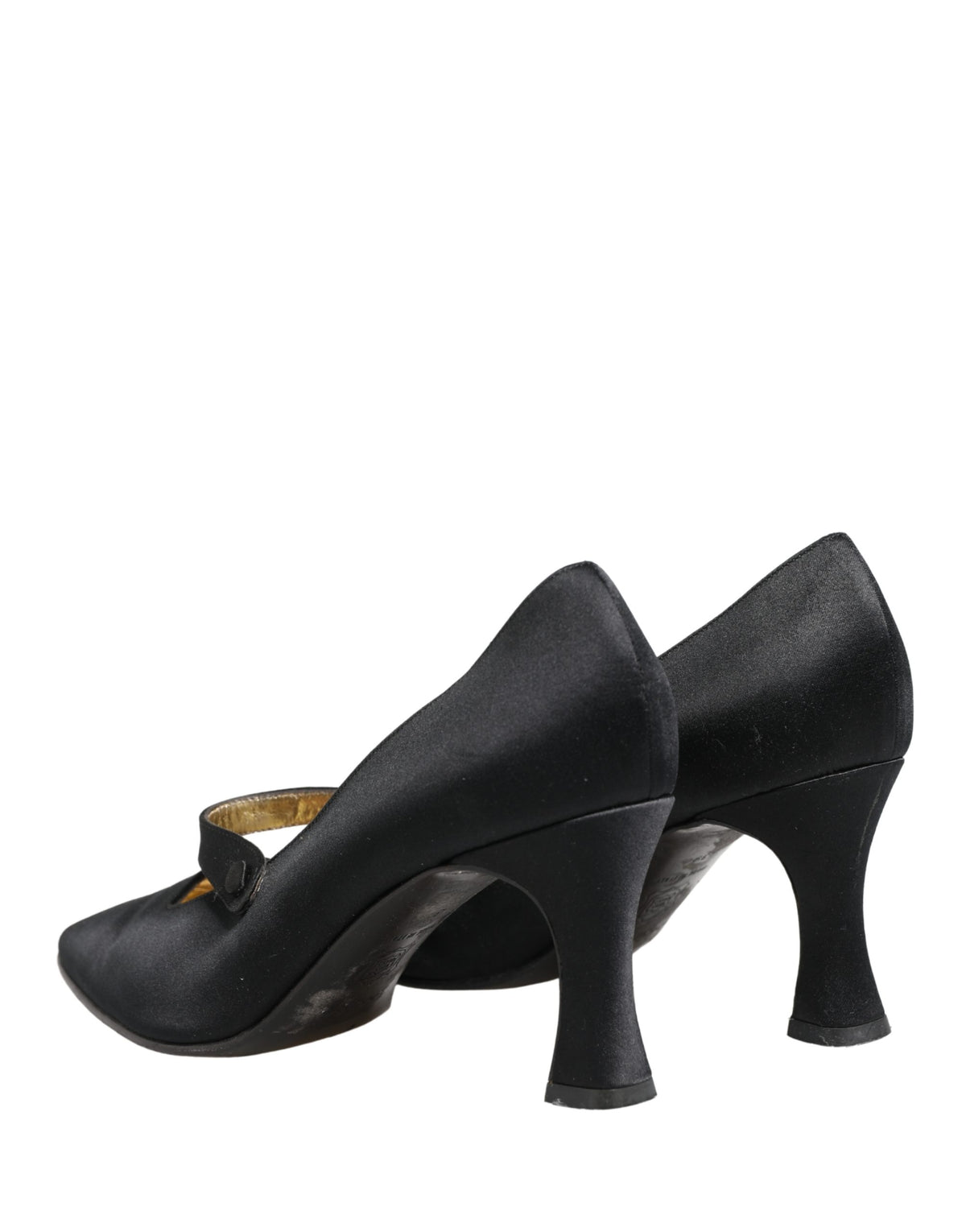 Dolce & Gabbana Black Satin Mary Jane Pumps Women's Shoes (Pre-Owned)