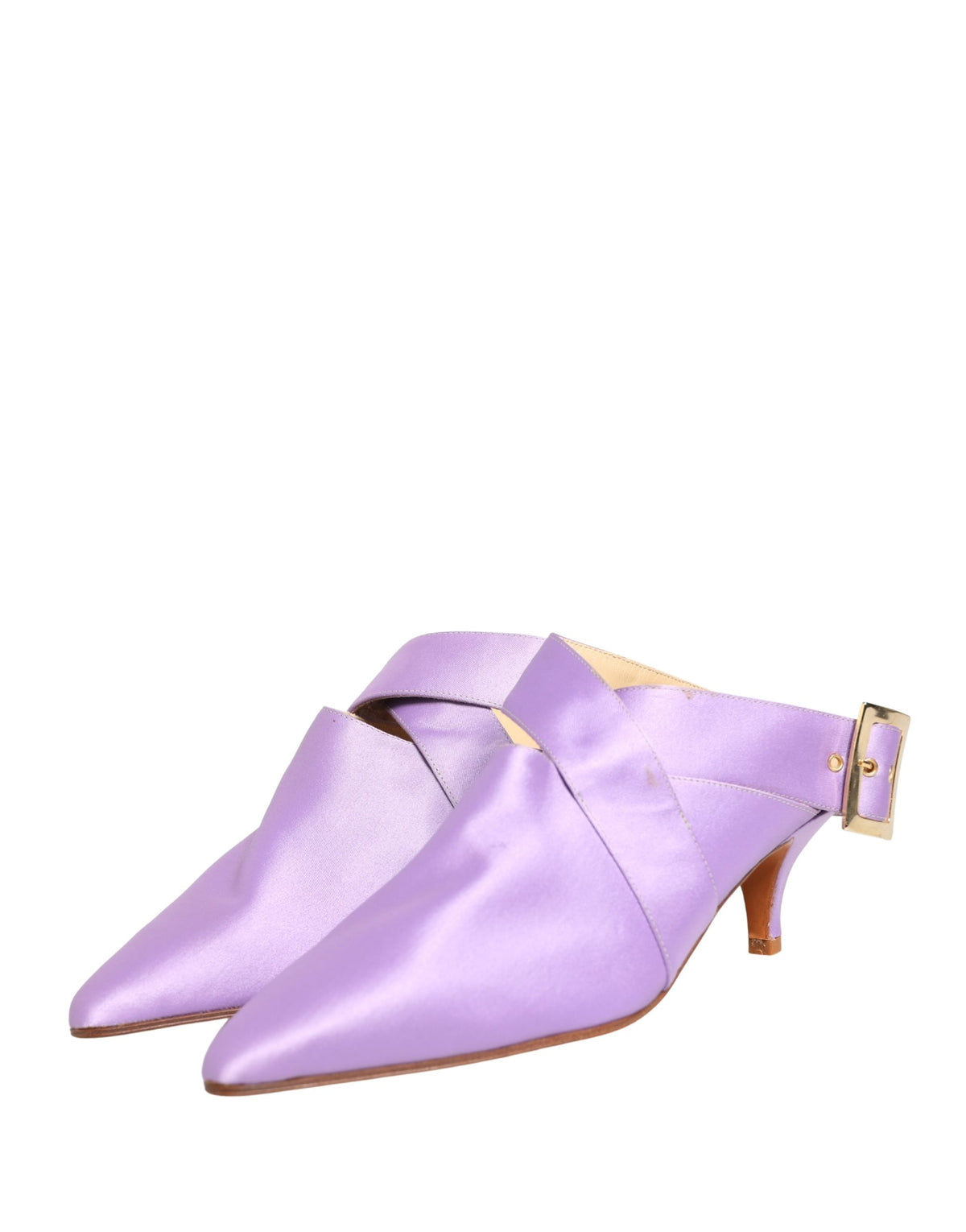 Dolce & Gabbana Purple Satin Sandals Women's Shoes (Pre-Owned)