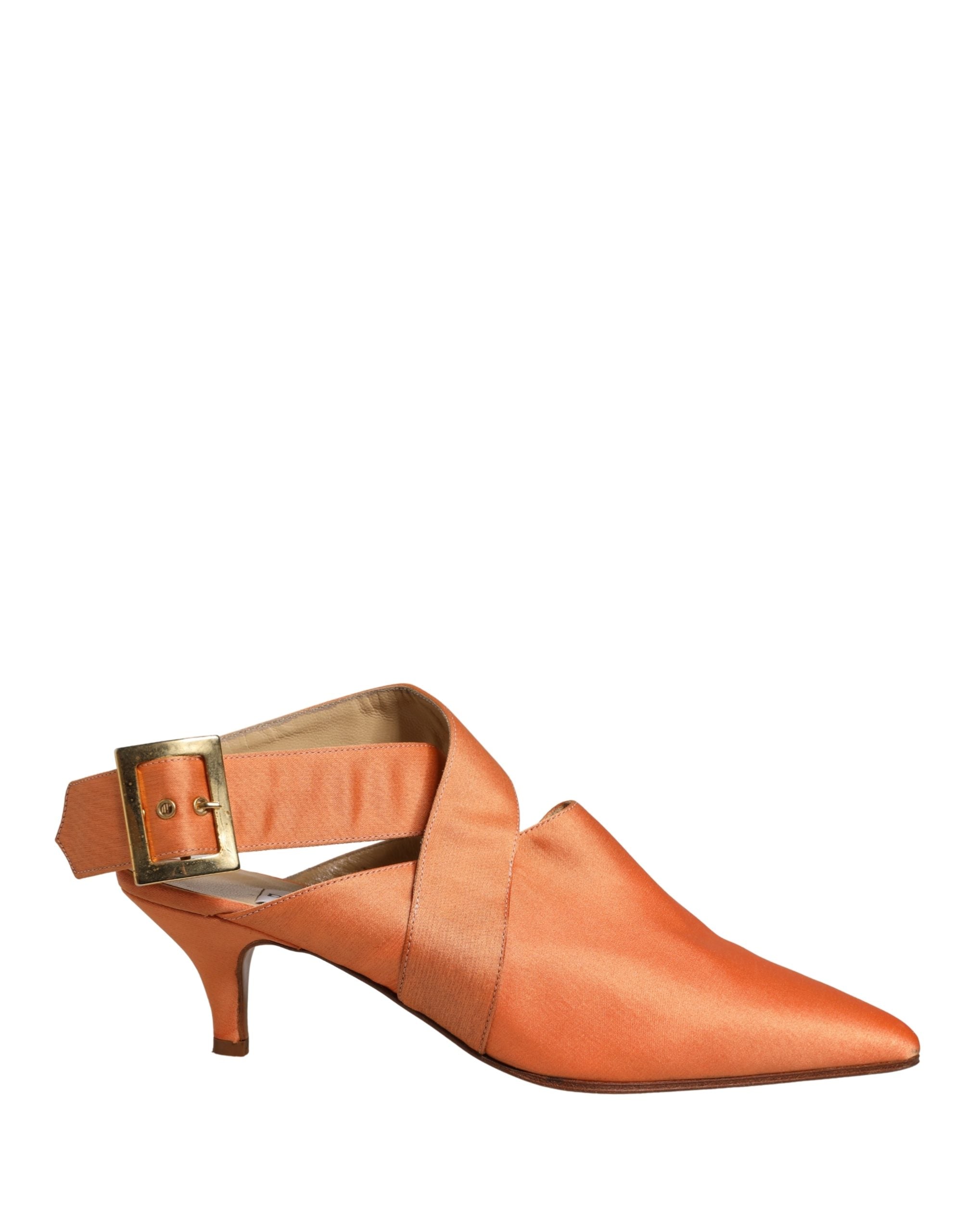 Dolce & Gabbana Orange Satin Sandals Women's Shoes (Pre-Owned)