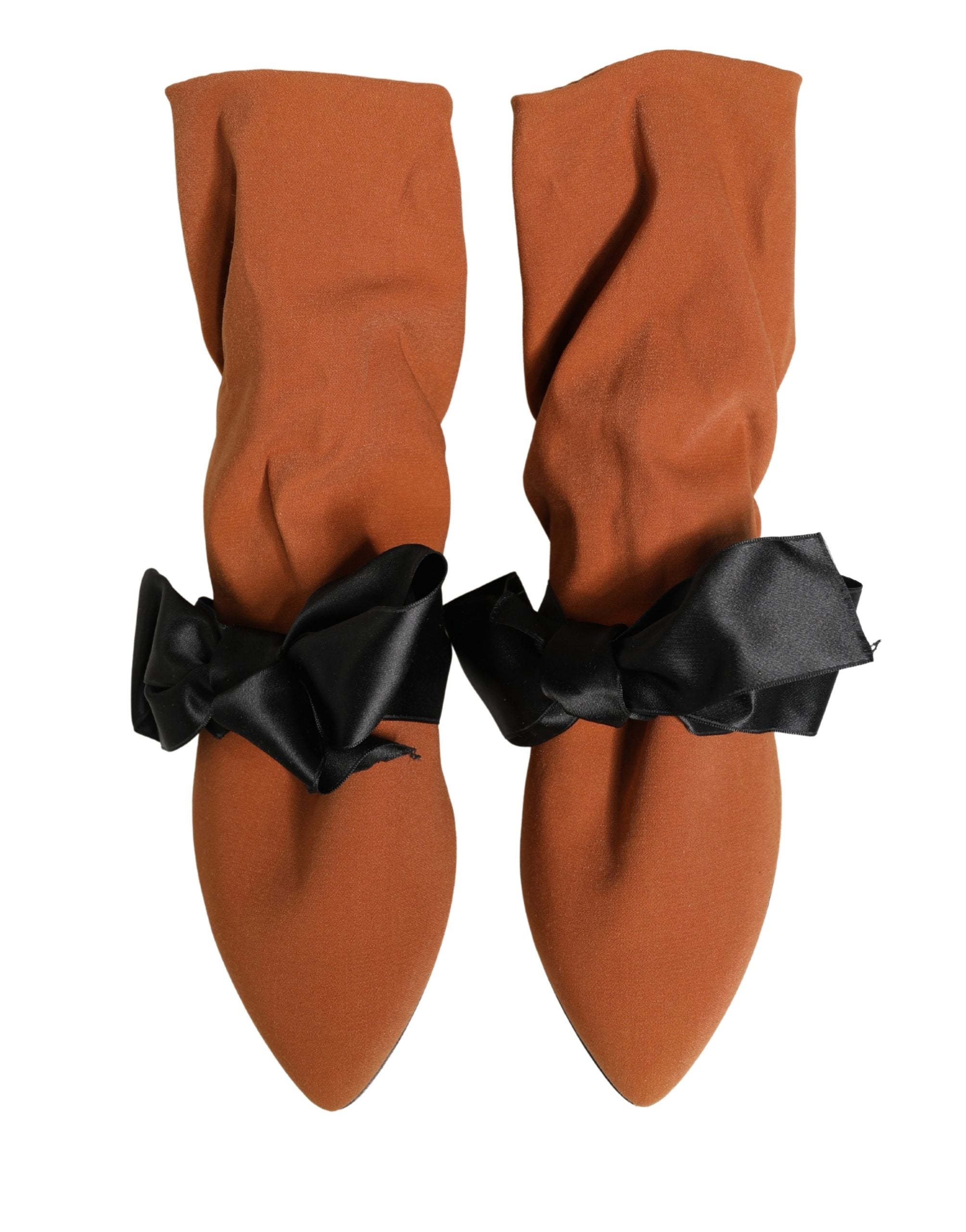 Dolce & Gabbana Brown Black Suede Boots Women's Shoes