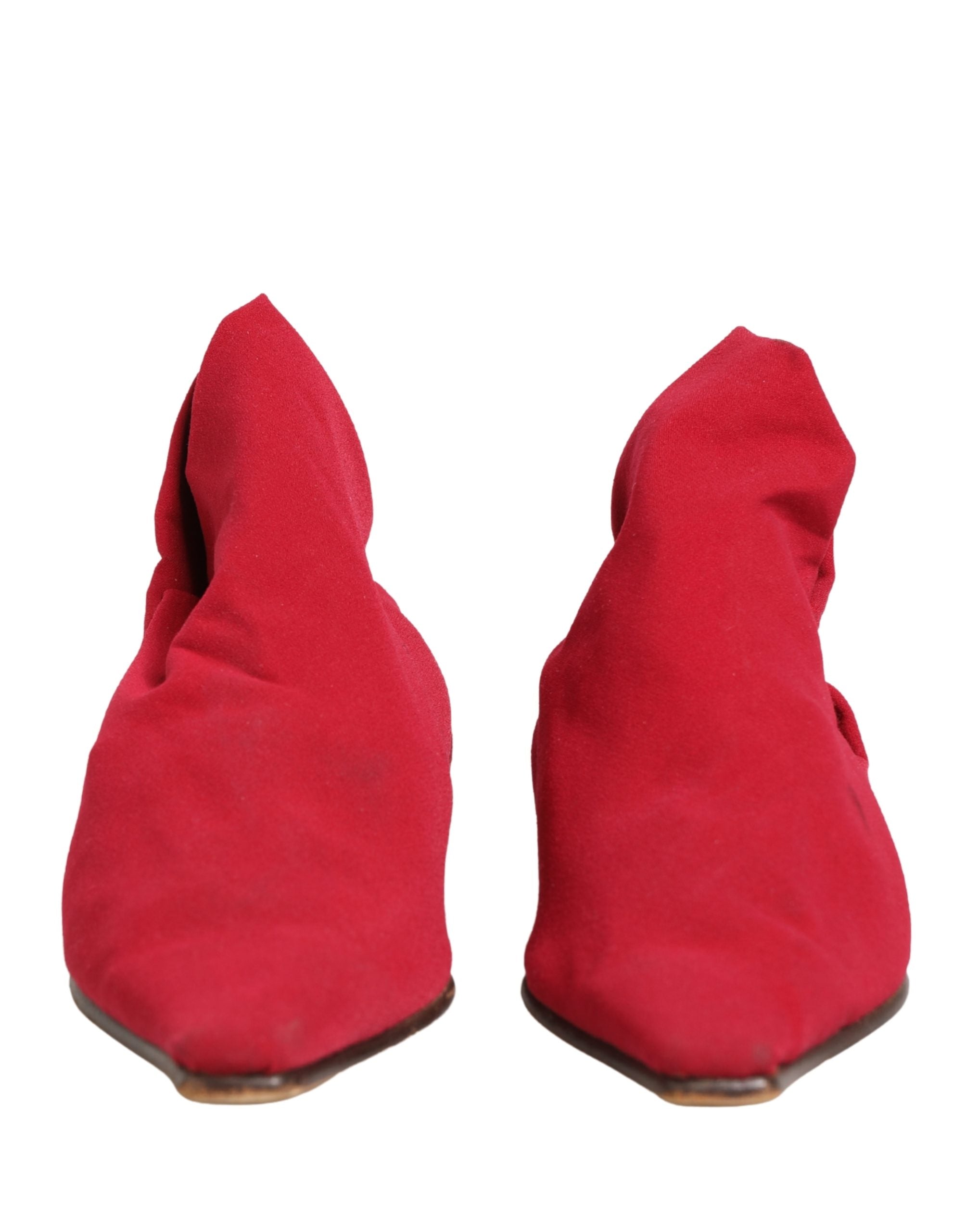 Dolce & Gabbana Red Suede Ankle Boots Women's Shoes (Pre-Owned)