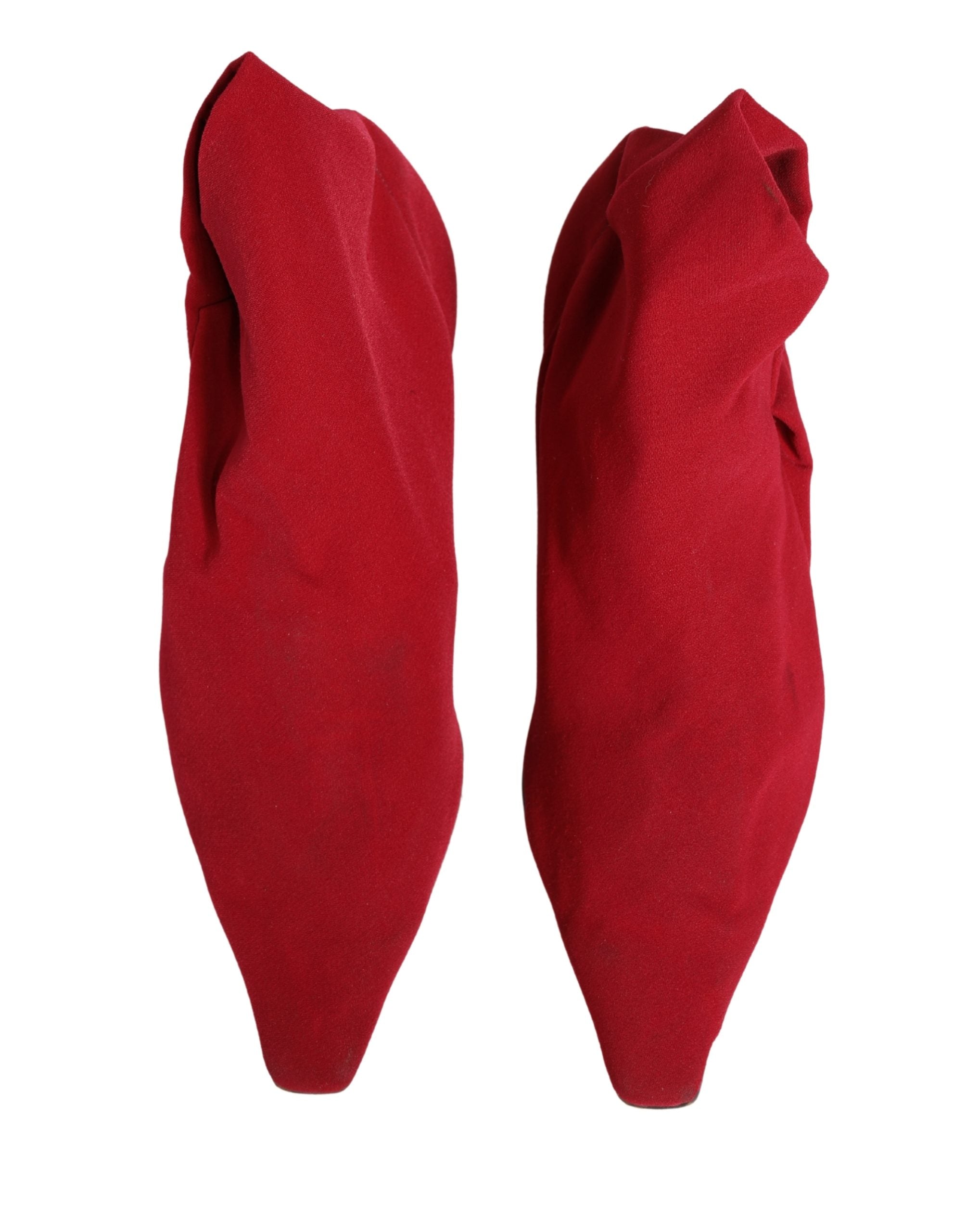 Dolce & Gabbana Red Suede Ankle Boots Women's Shoes (Pre-Owned)