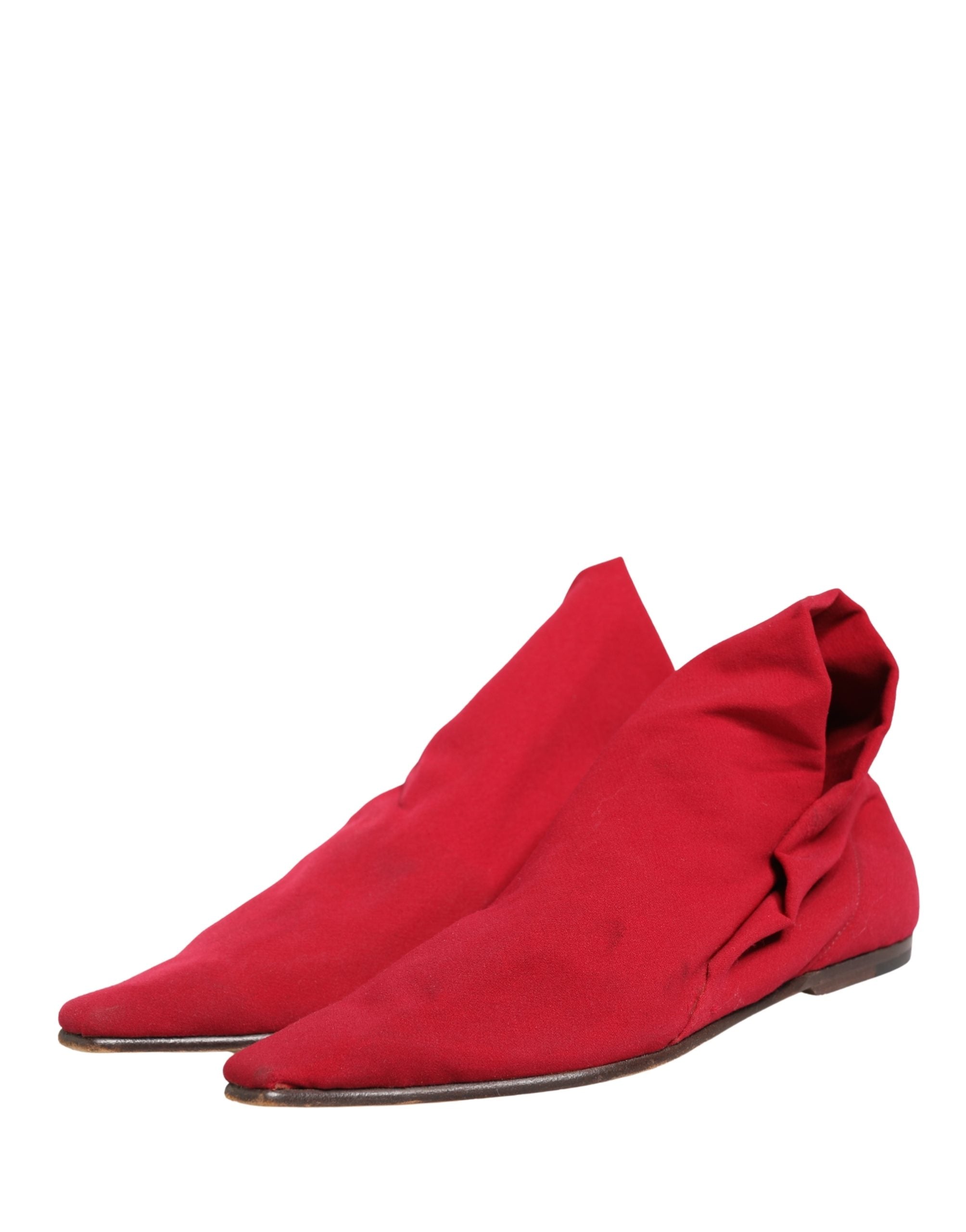 Dolce & Gabbana Red Suede Ankle Boots Women's Shoes (Pre-Owned)
