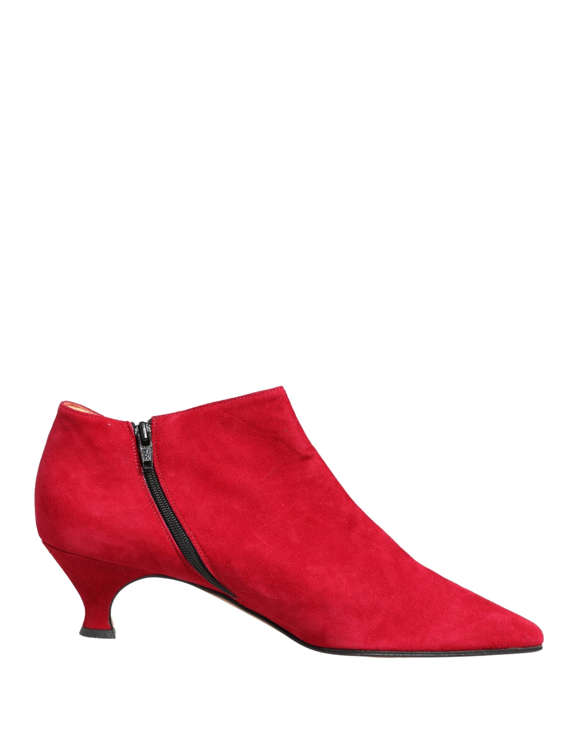 Dolce & Gabbana Red Suede Ankle Boots Women's Shoes
