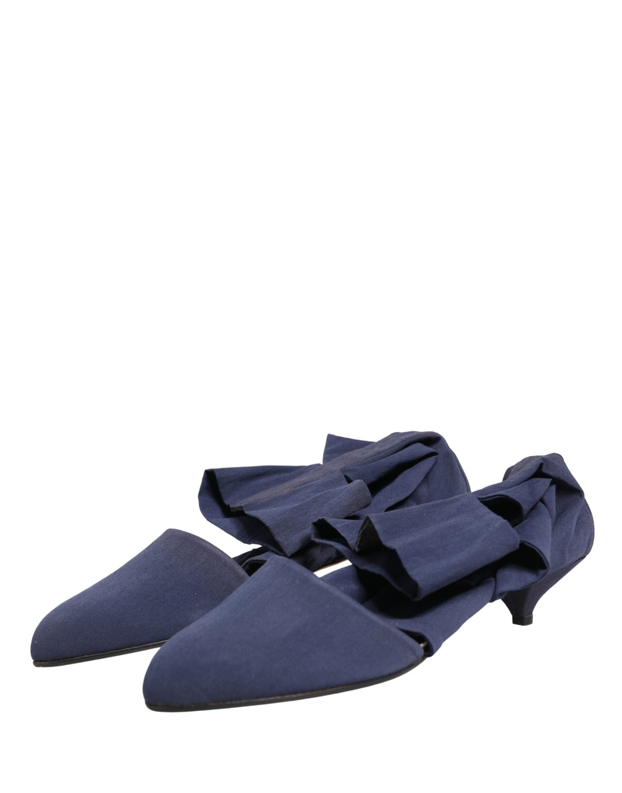 Dolce & Gabbana Blue Cotton Ankle Boots Women's Shoes
