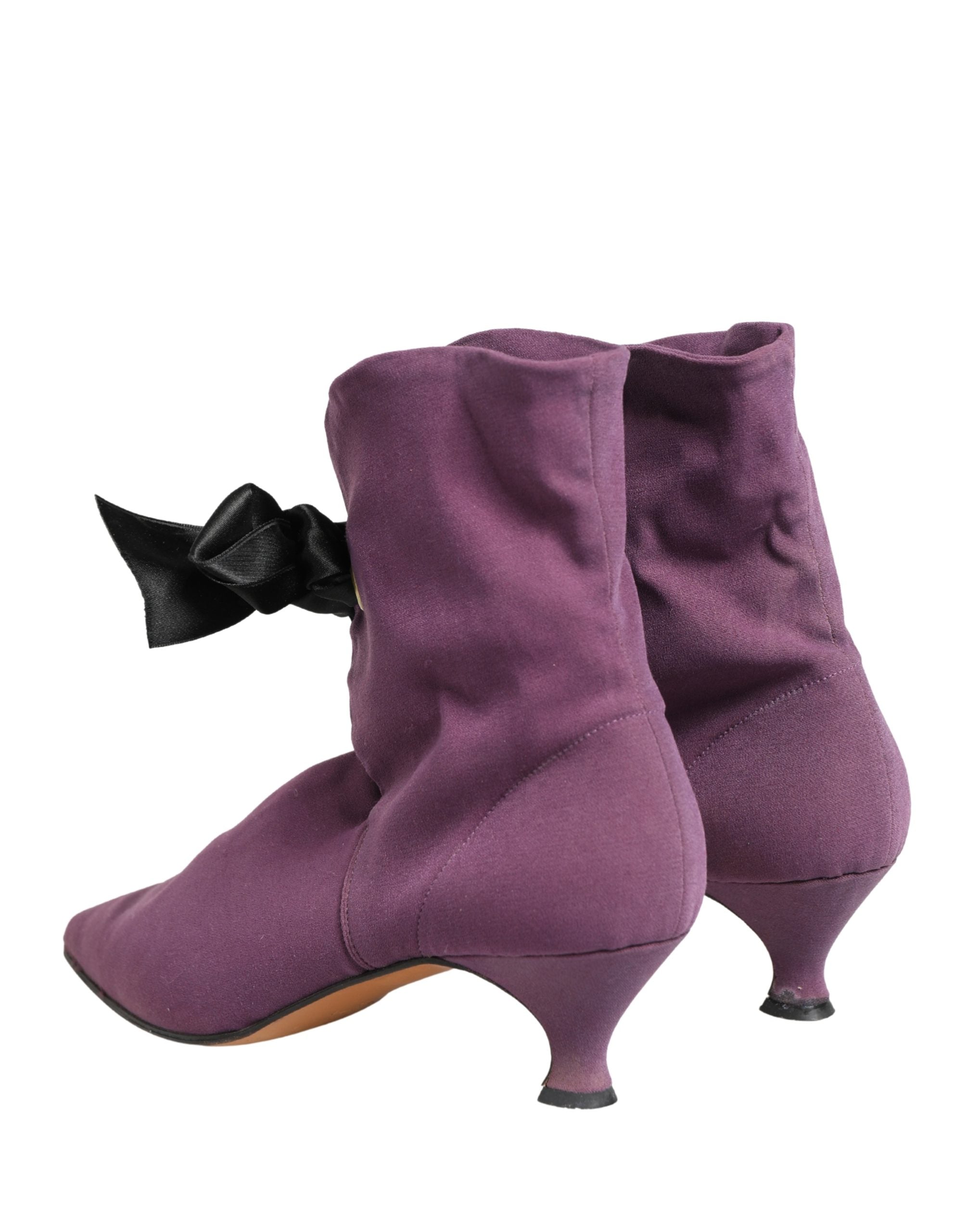 Dolce & Gabbana Purple Mid Calf Boots Women's Shoes (Pre-Owned)