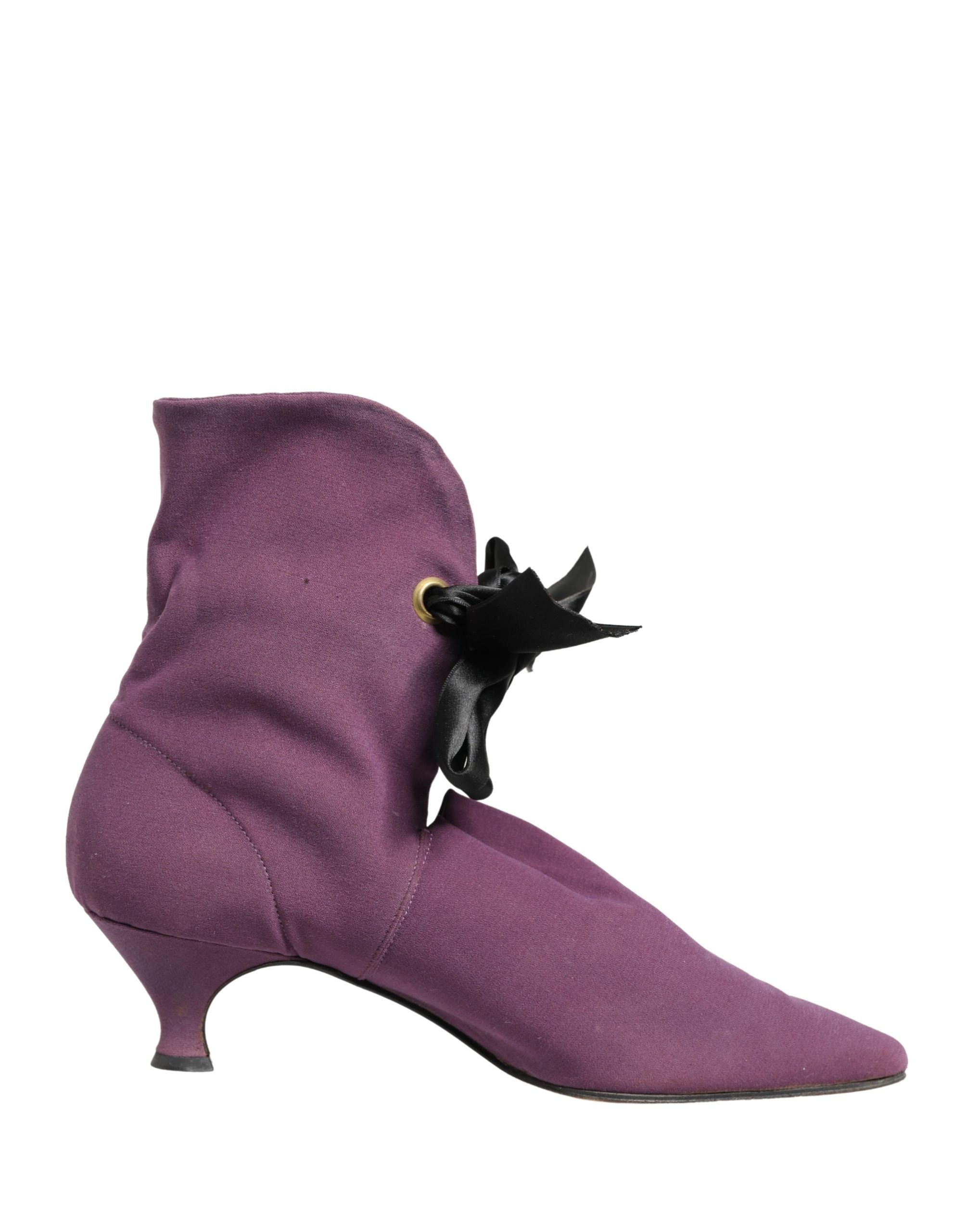Dolce & Gabbana Purple Mid Calf Boots Women's Shoes (Pre-Owned)