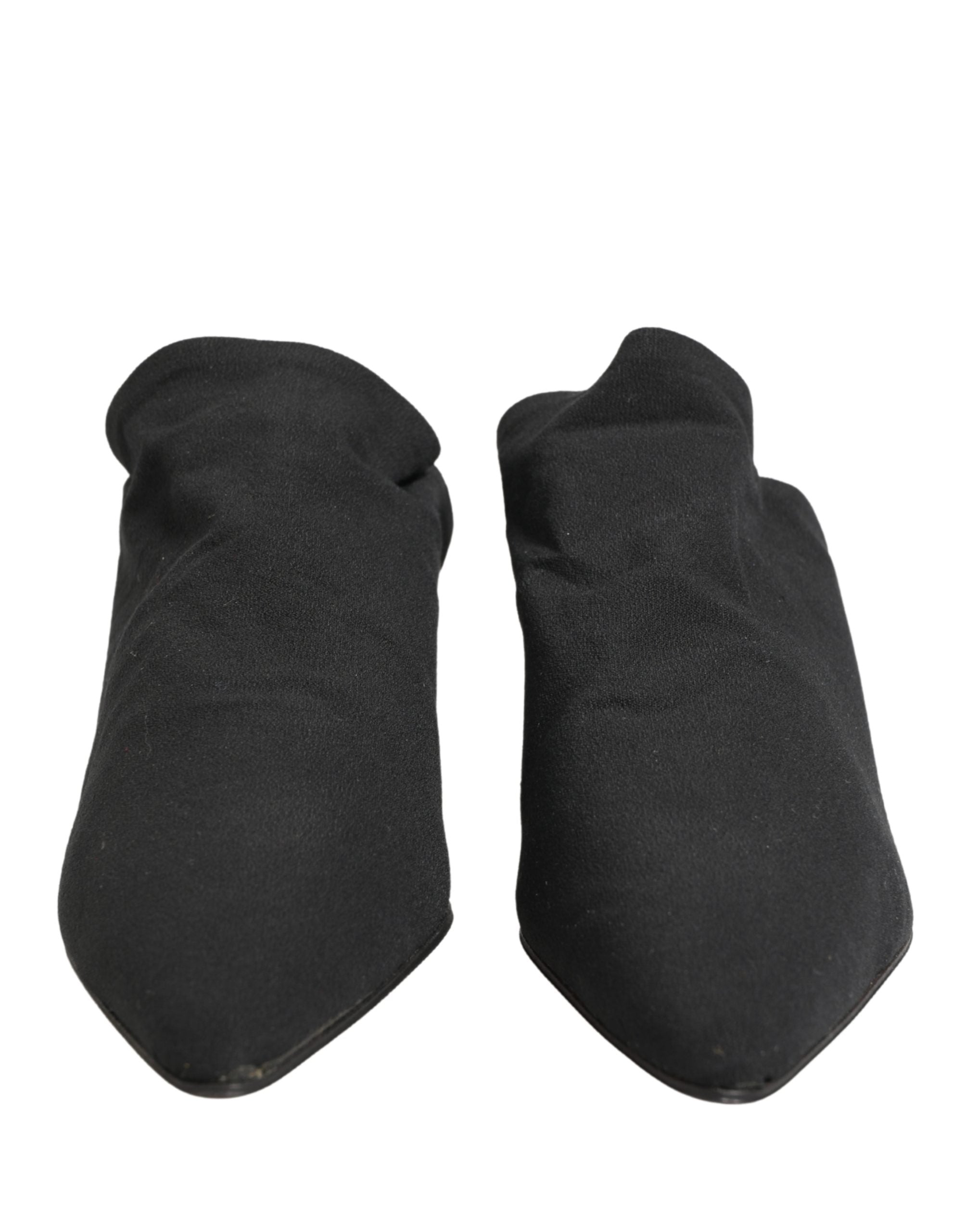Dolce & Gabbana Black Suede Heel Mule Women's Shoes