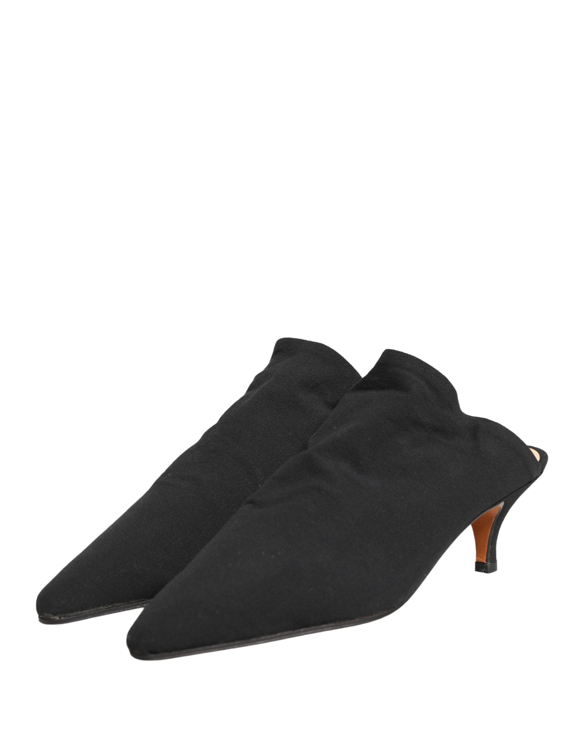 Dolce & Gabbana Black Suede Heel Mule Women's Shoes