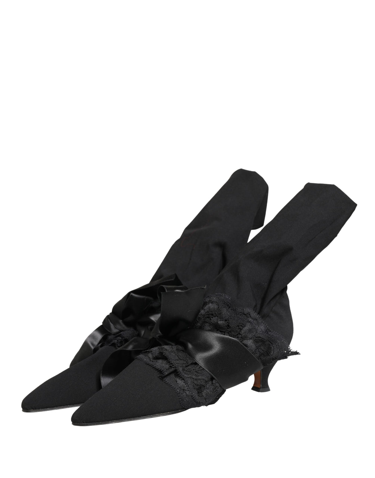 Dolce & Gabbana Black Suede Mid Calf Boots Women's Shoes