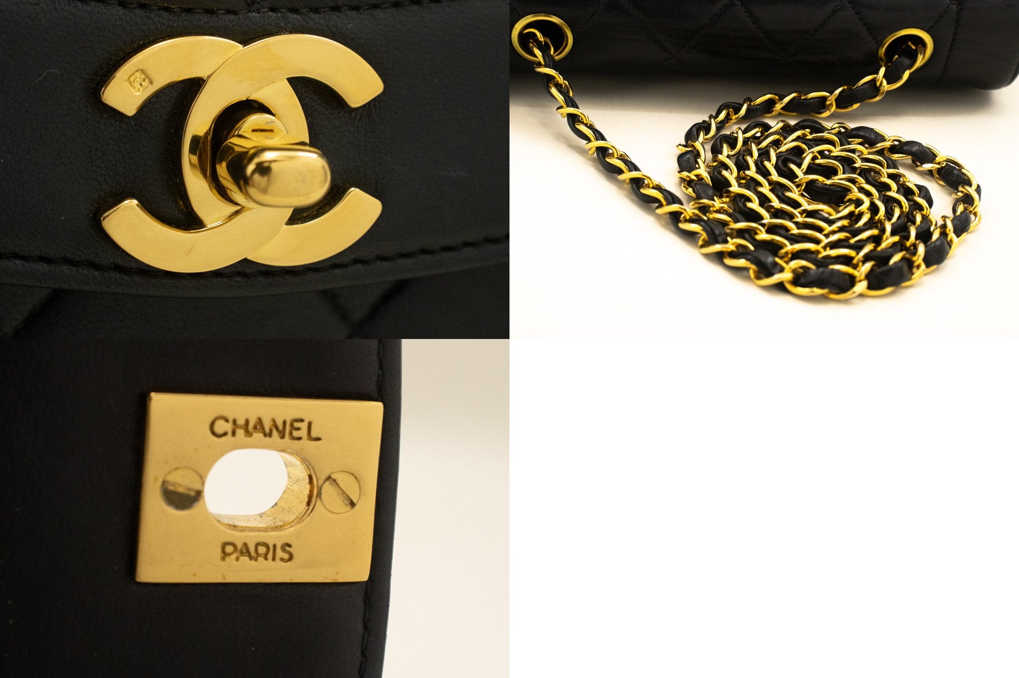 Chanel Diana Black Leather Shoulder Bag (Pre-Owned)