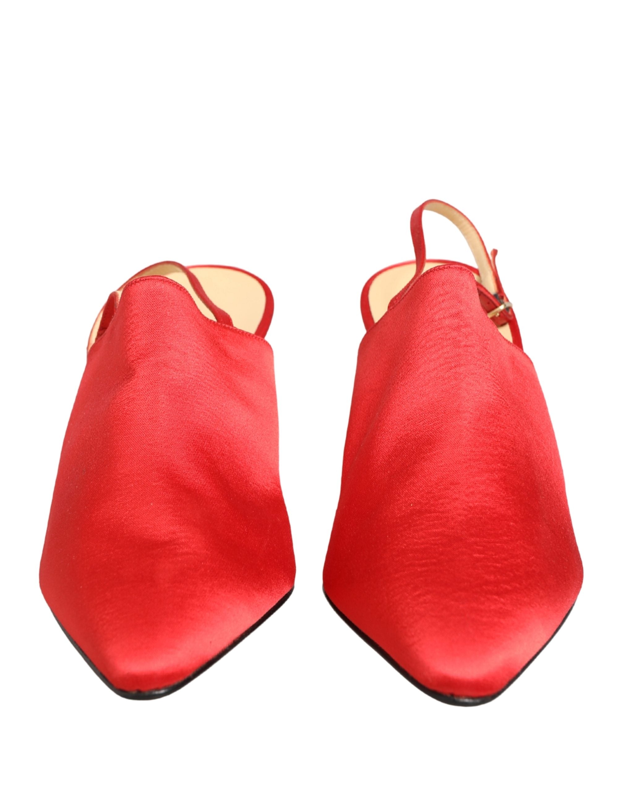 Dolce & Gabbana Red Suede Heel Slingback Women's Shoes