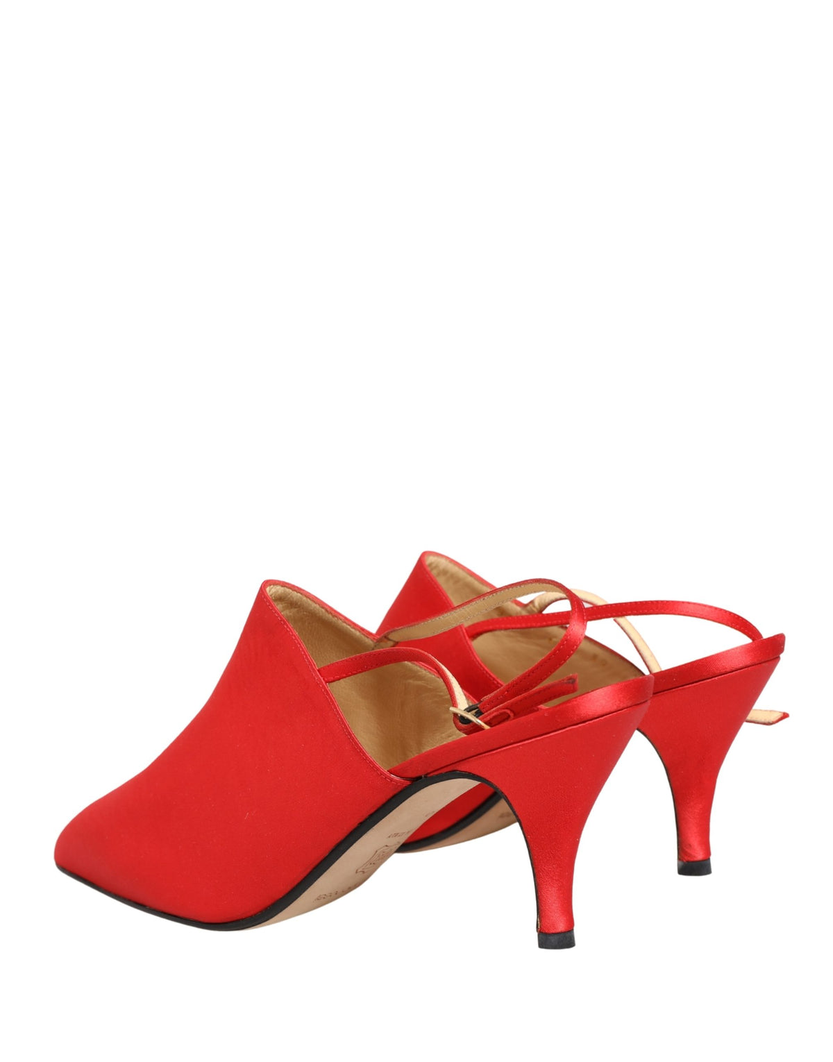 Dolce & Gabbana Red Suede Heel Slingback Women's Shoes