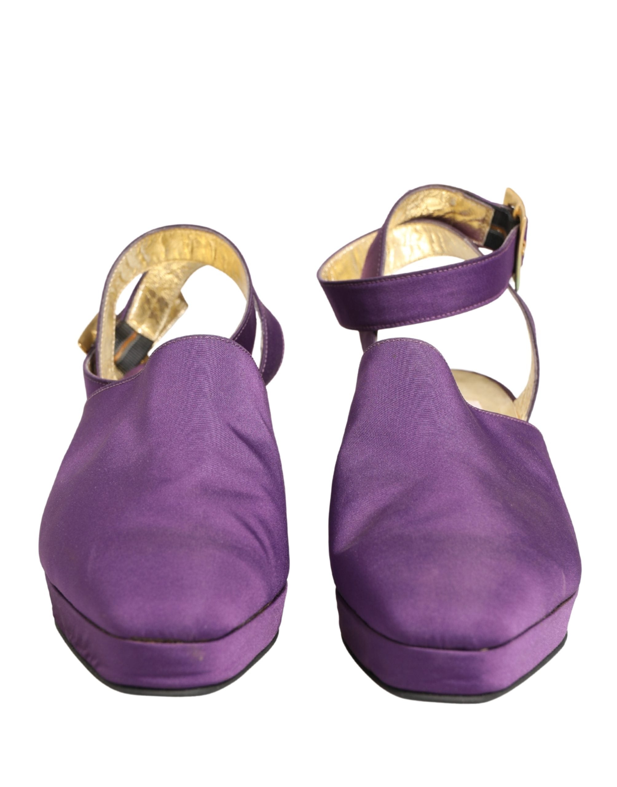 Dolce & Gabbana Purple Suede Sandals Women's Shoes