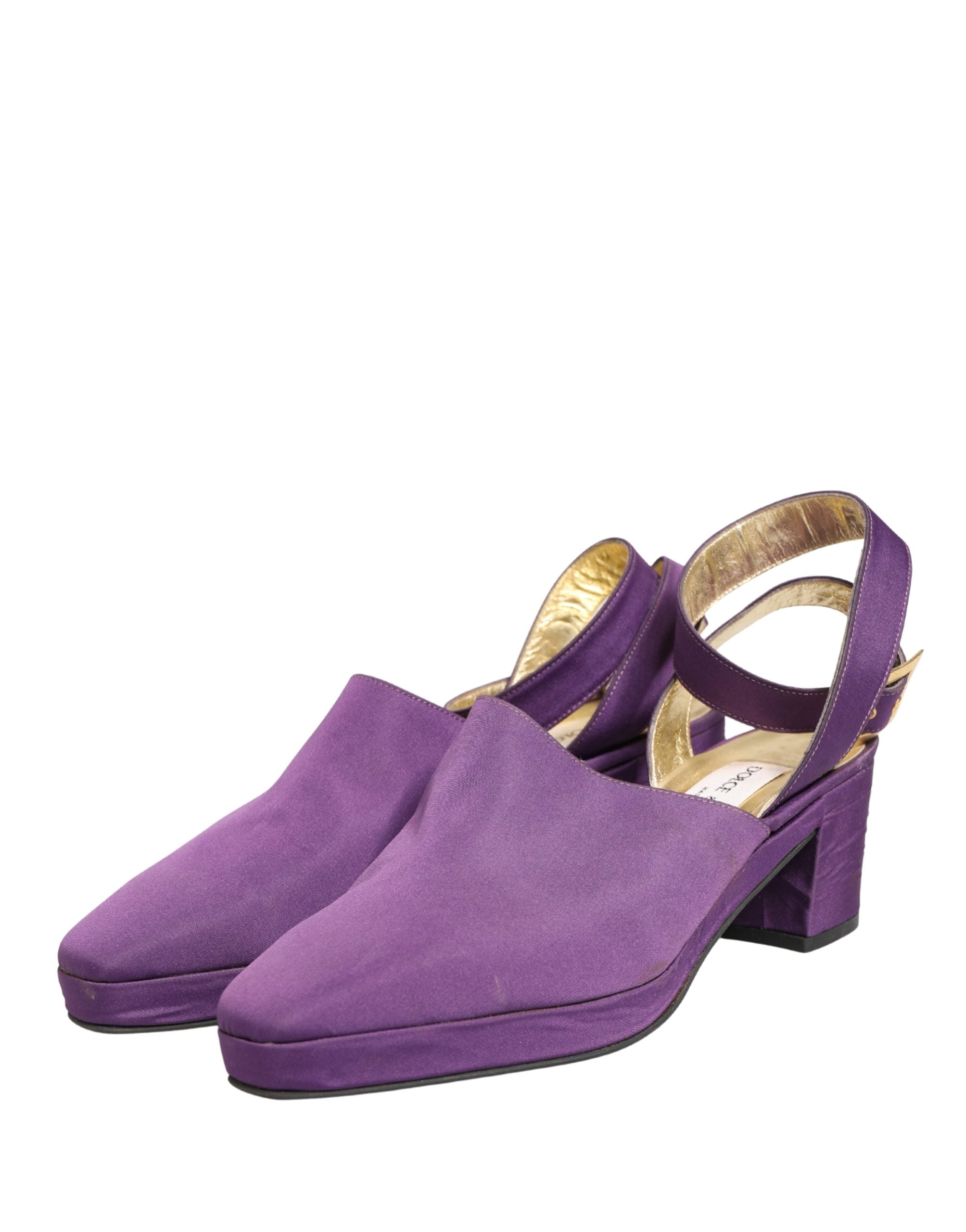 Dolce & Gabbana Purple Suede Sandals Women's Shoes