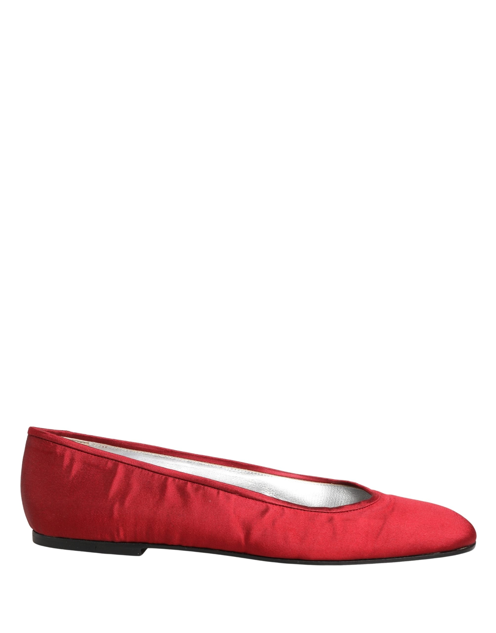 Dolce & Gabbana Red Satin Fabric Ballet Slip On Flats Women's Shoes