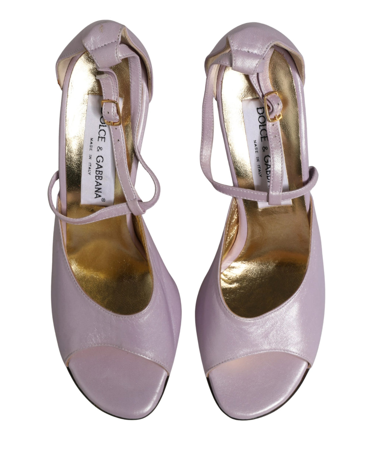 Dolce & Gabbana Purple Leather Open Toe Heels Pumps Women's Shoes (Pre-Owned)