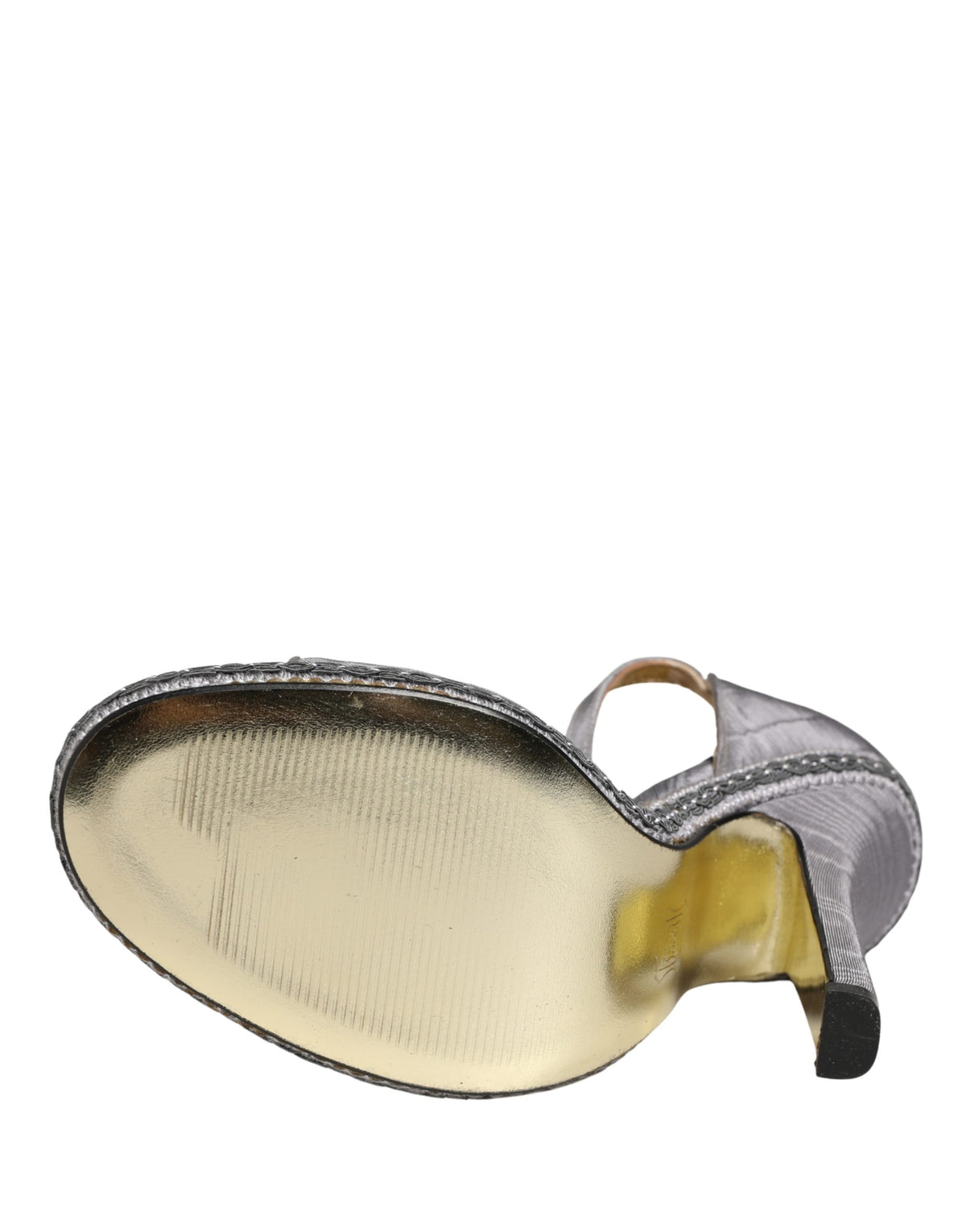 Dolce & Gabbana Gray High Heeled Sandals Ankle Strap Women's Shoes