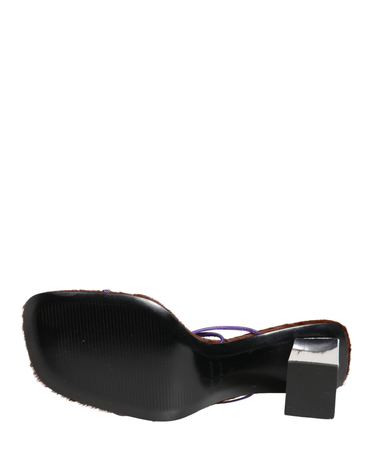 Dolce & Gabbana Silver Block Heels Slip On Sandals Women's Shoes