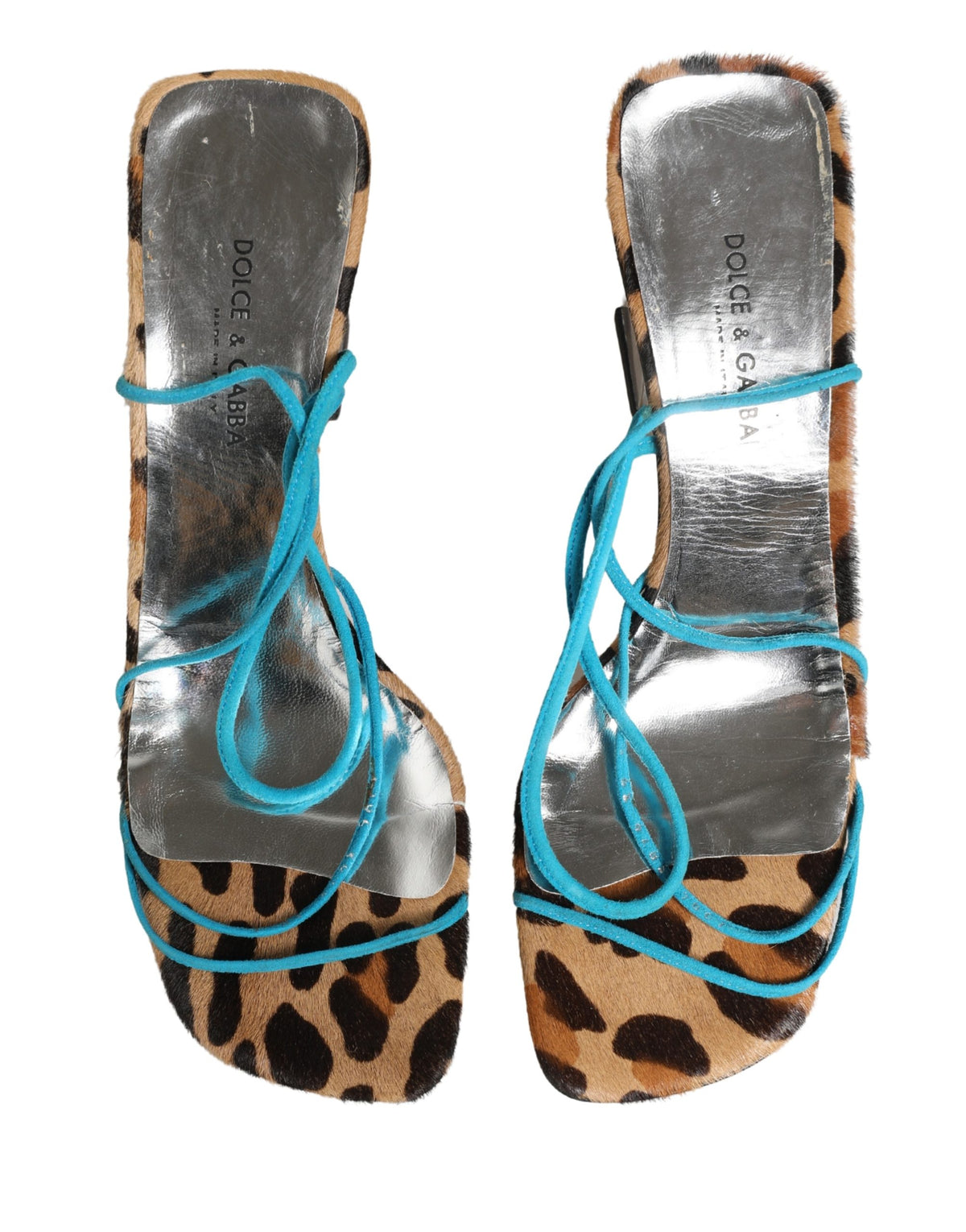 Dolce & Gabbana Multicolor Leather Block Heels Sandals Women's Shoes (Pre-Owned)