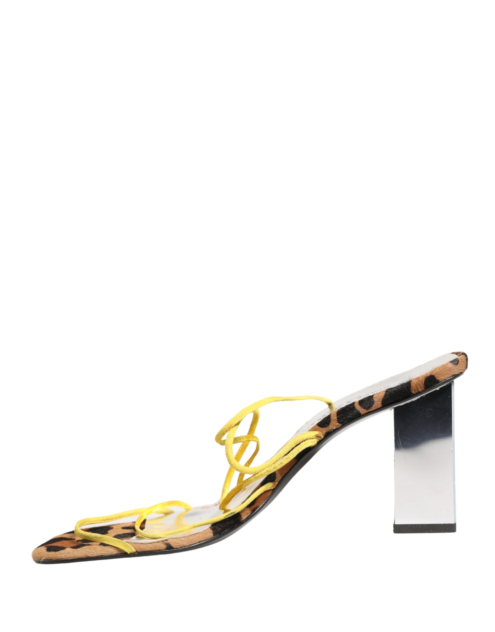 Dolce & Gabbana Multicolor Leather Block Heels Sandals Women's Shoes