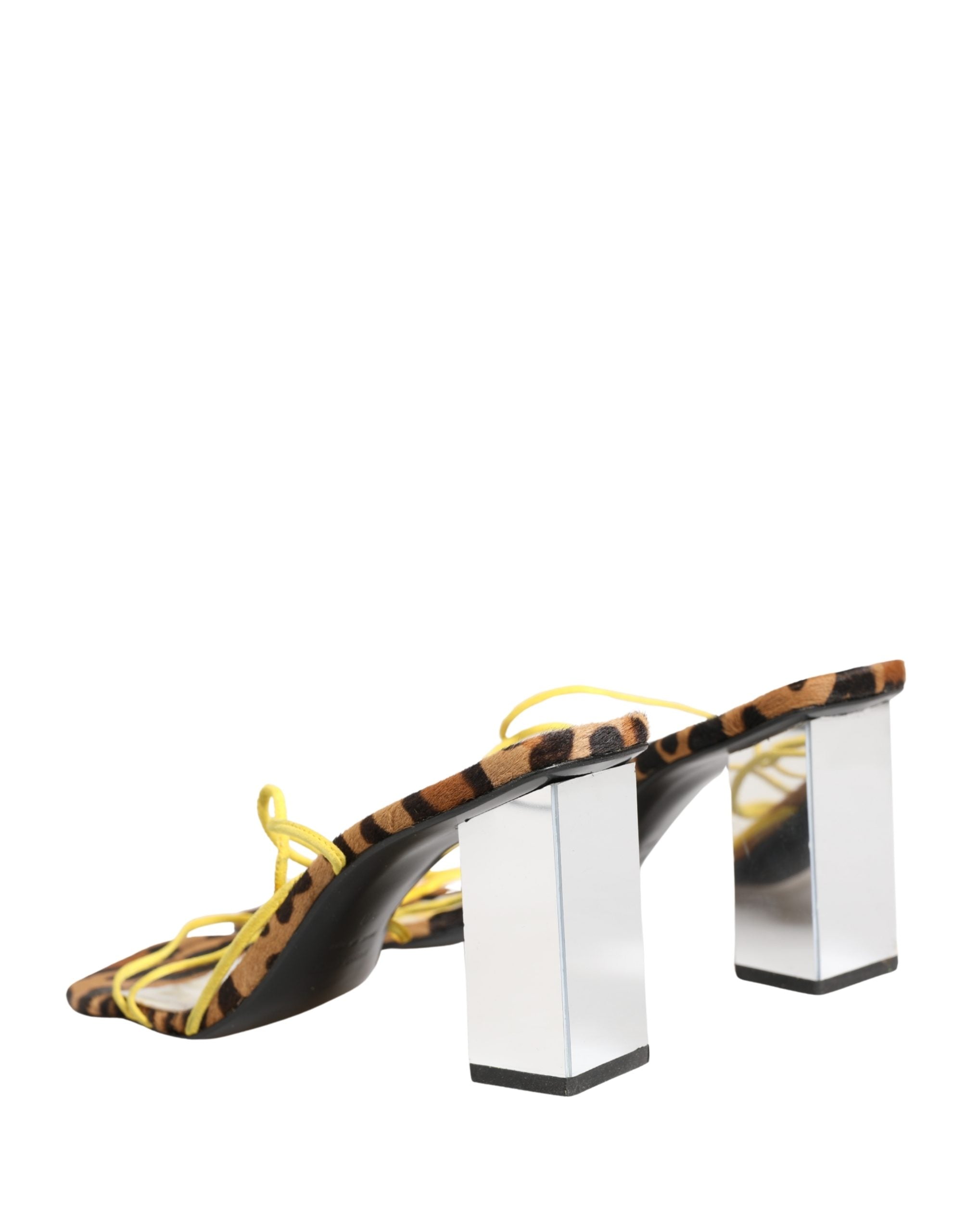 Dolce & Gabbana Multicolor Leather Block Heels Sandals Women's Shoes