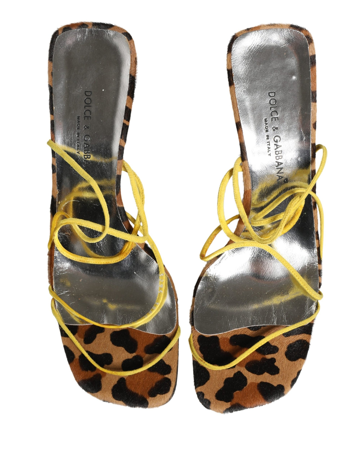 Dolce & Gabbana Multicolor Leather Block Heels Sandals Women's Shoes