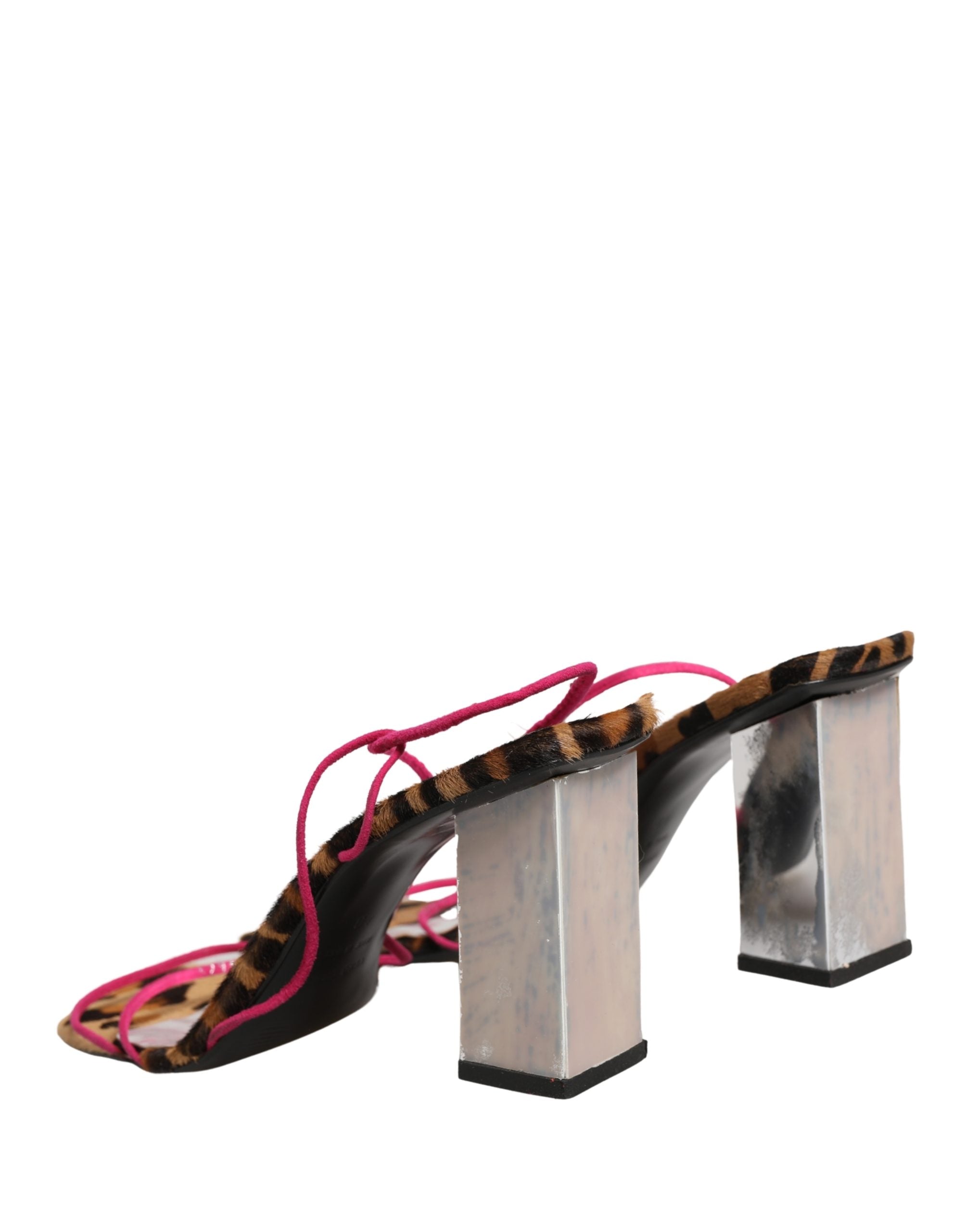 Dolce & Gabbana Multicolor Leather Block Heels Sandals Women's Shoes (Pre-Owned)