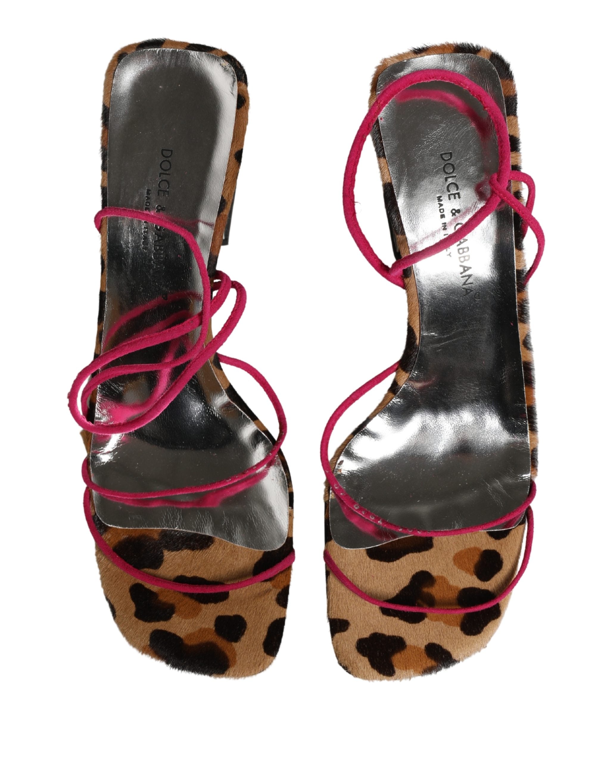 Dolce & Gabbana Multicolor Leather Block Heels Sandals Women's Shoes (Pre-Owned)