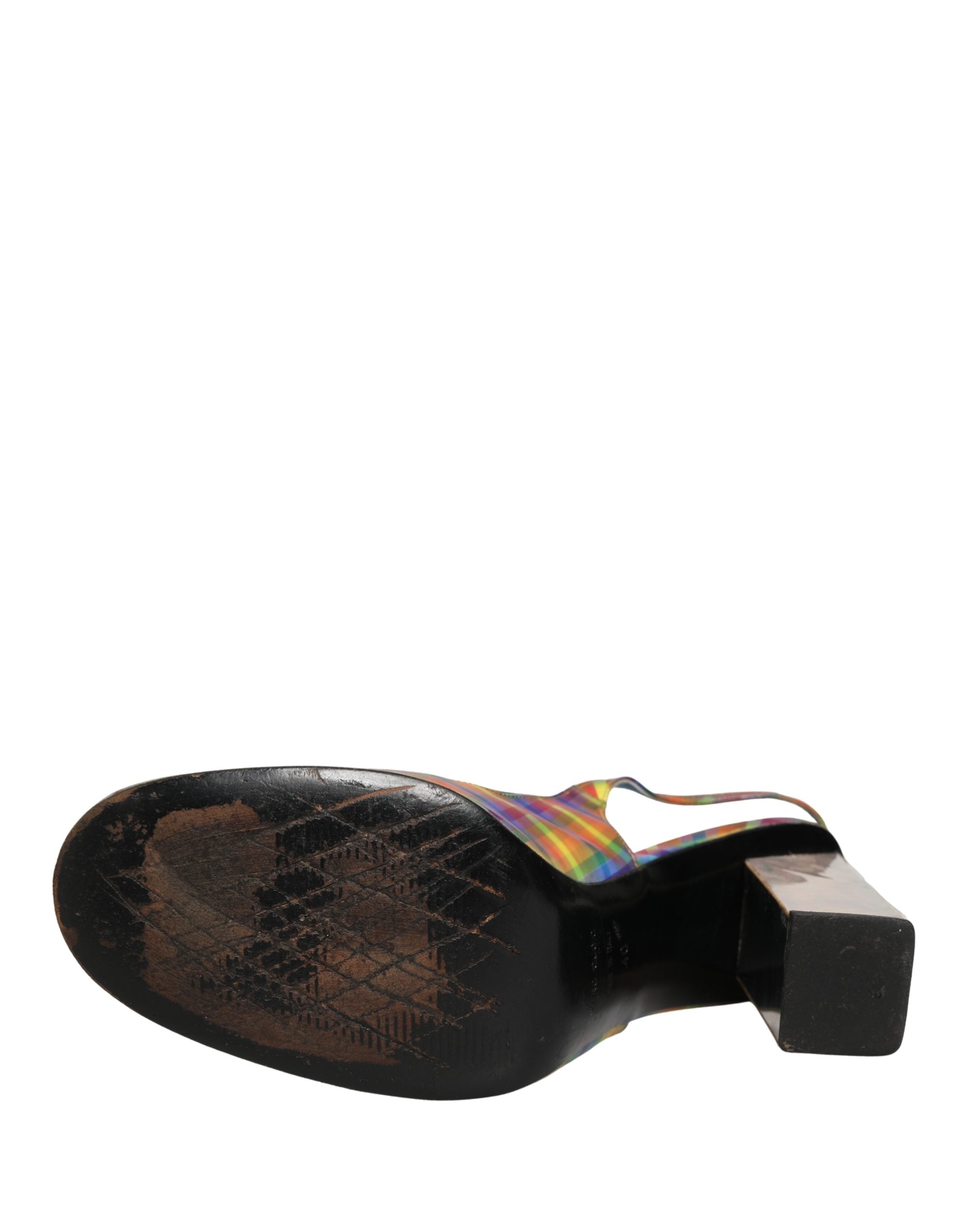 Dolce & Gabbana Multicolor Plaid Heels Slingback Sandals Women's Shoes (Pre-Owned)
