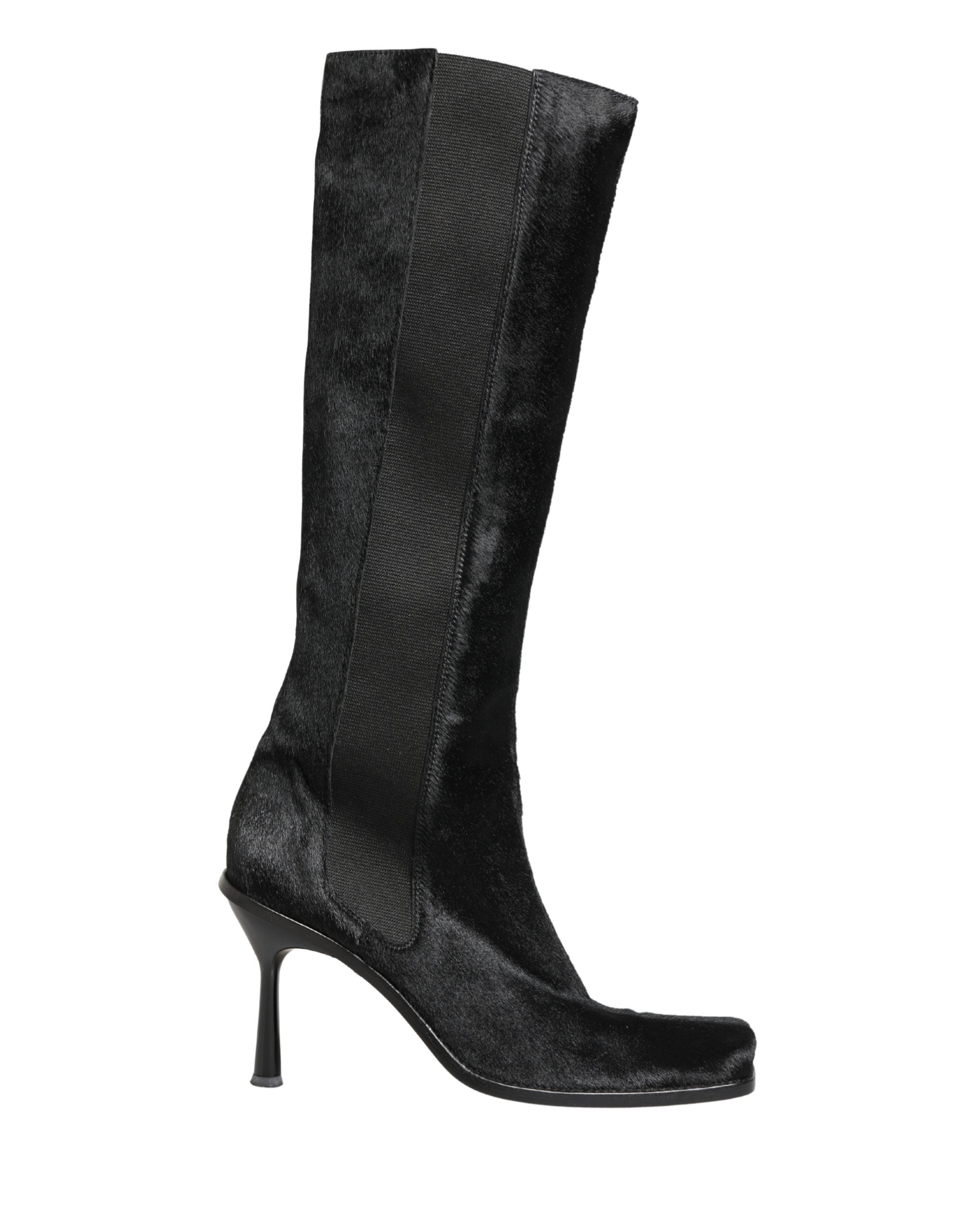 Dolce & Gabbana Black Suede Leather Knee High Boots Women's Shoes (Pre-Owned)