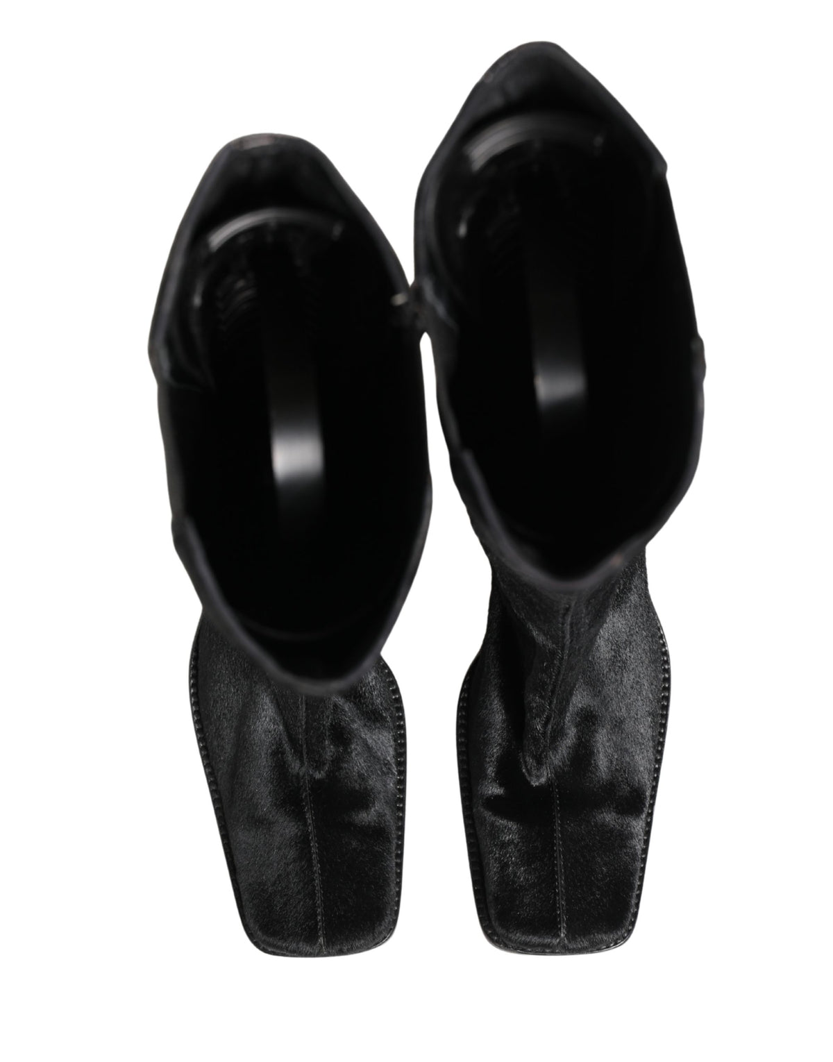 Dolce & Gabbana Black Suede Leather Knee High Boots Women's Shoes (Pre-Owned)